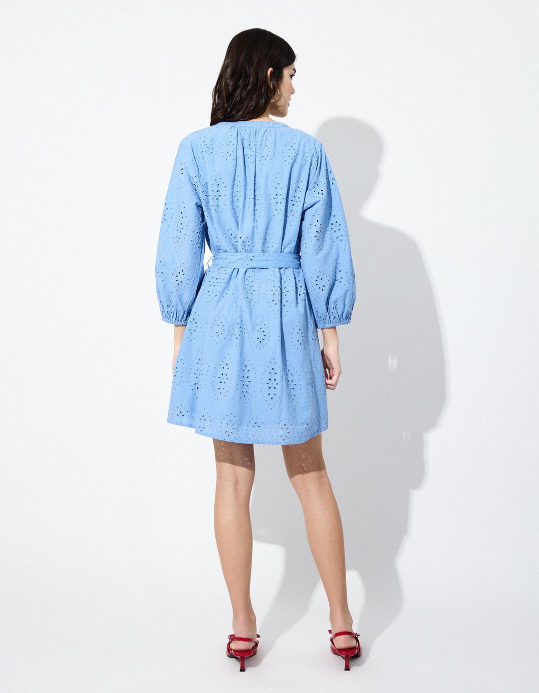 Vestido Bordado, Mulher, Azul 