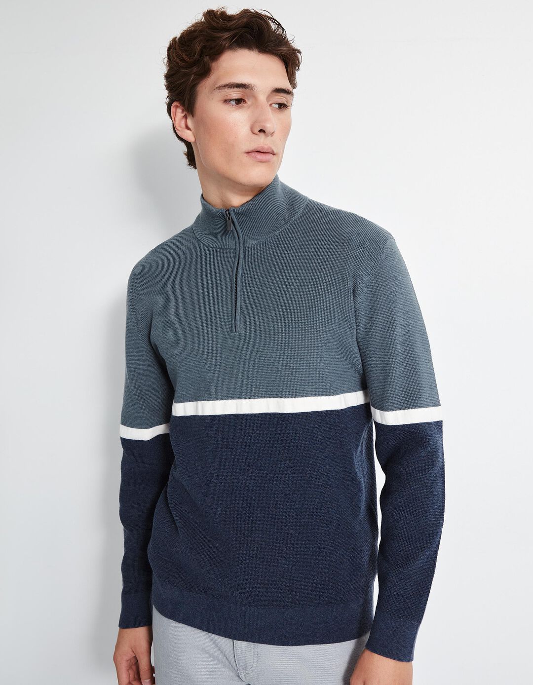 Camisola de Malha Fecho de Correr, Homem, Multicor