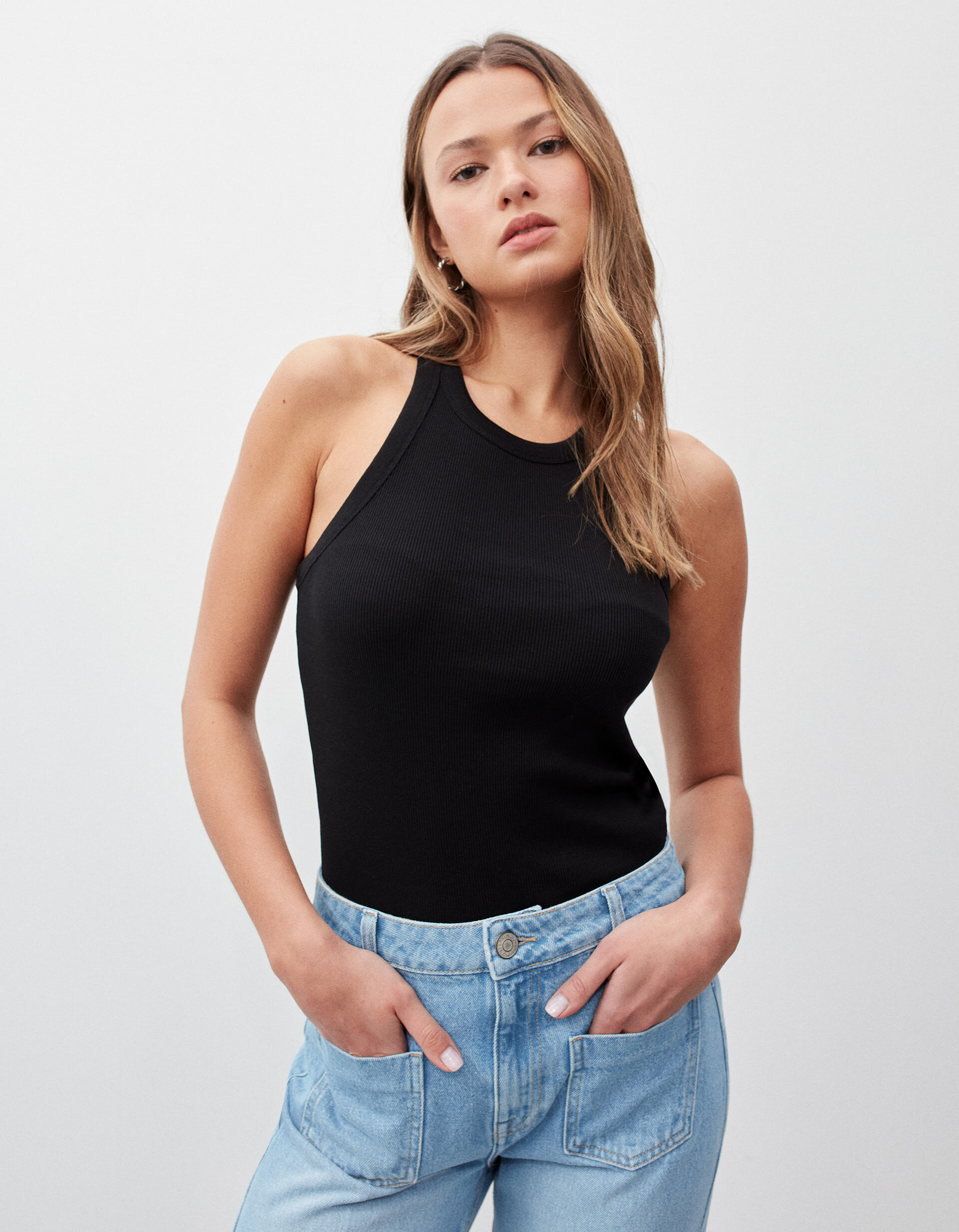 Comprar Online Tank Top Canelado, Mulher, Preto