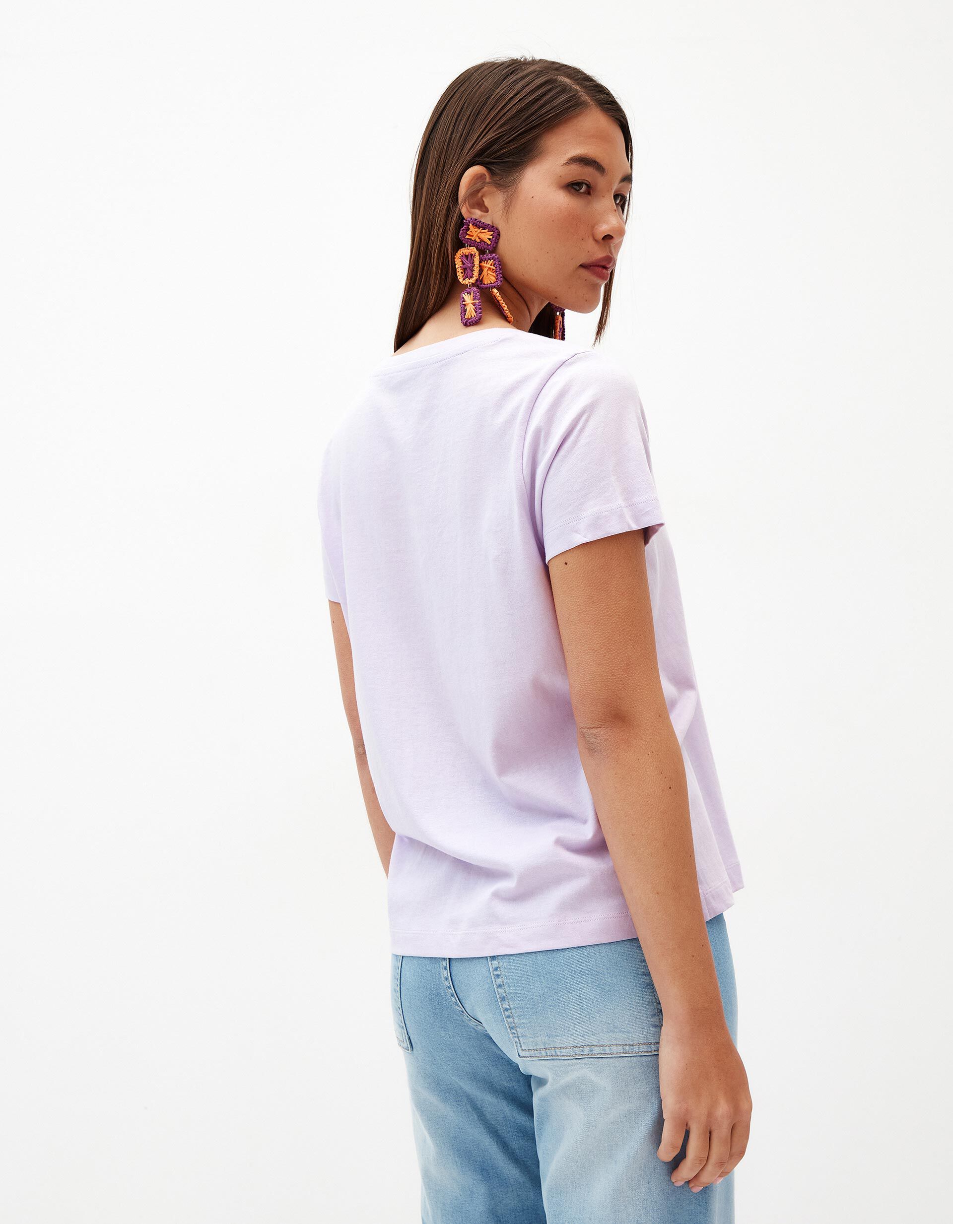 Comprar Online T-shirt Decote em V, Mulher, Roxo