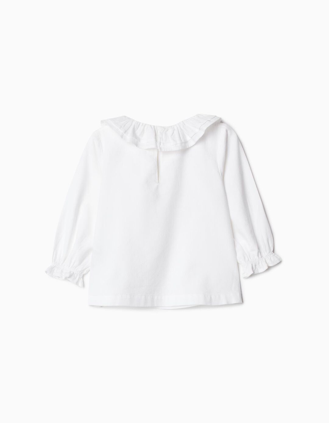 Blusa Sarja Folho, Menina, Branco