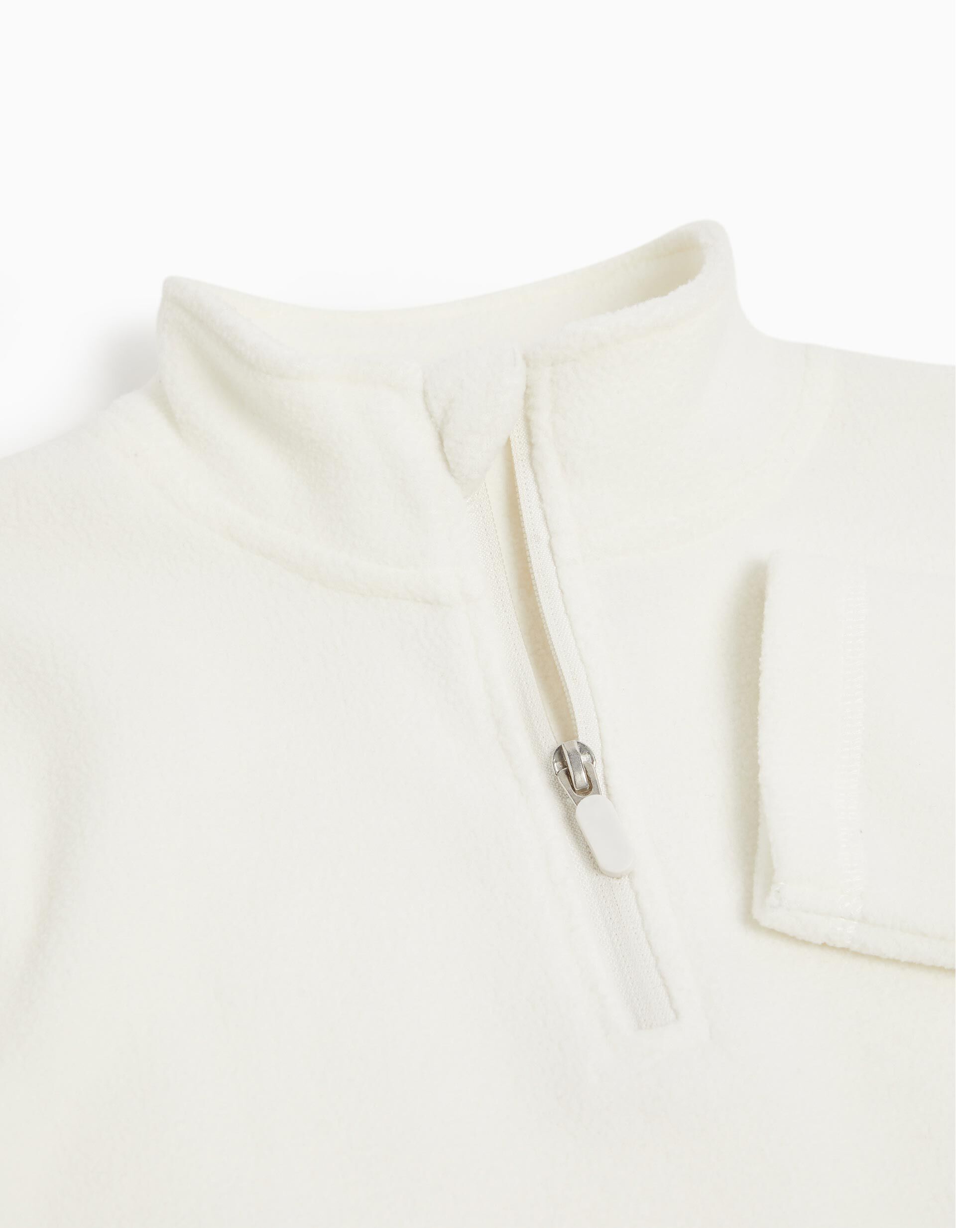 Comprar Online Sweatshirt Polar Fecho de Correr, Menina, Branco