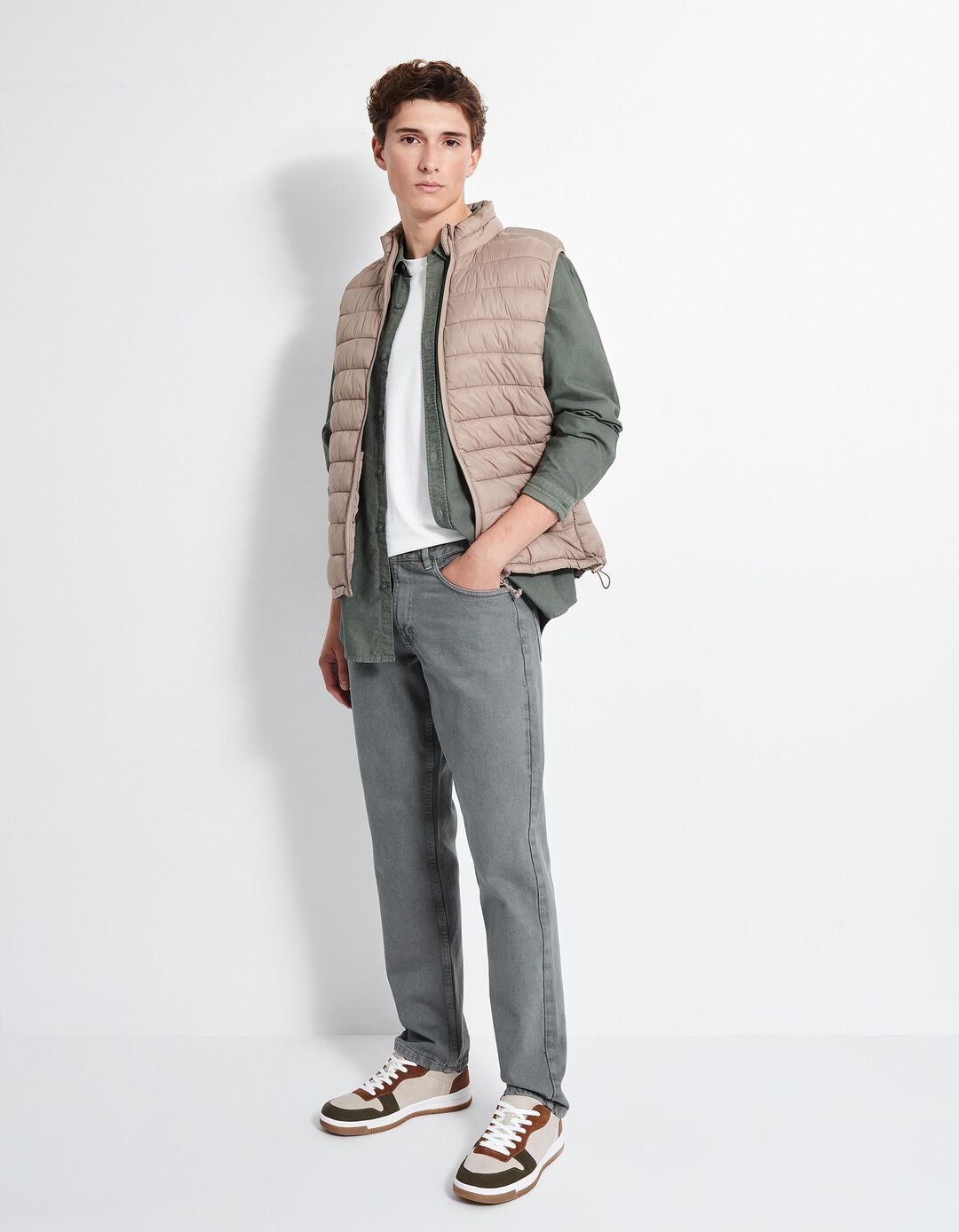 Cal&ccedil;as de Ganga 'Straight Fit', Homem, Verde Escuro