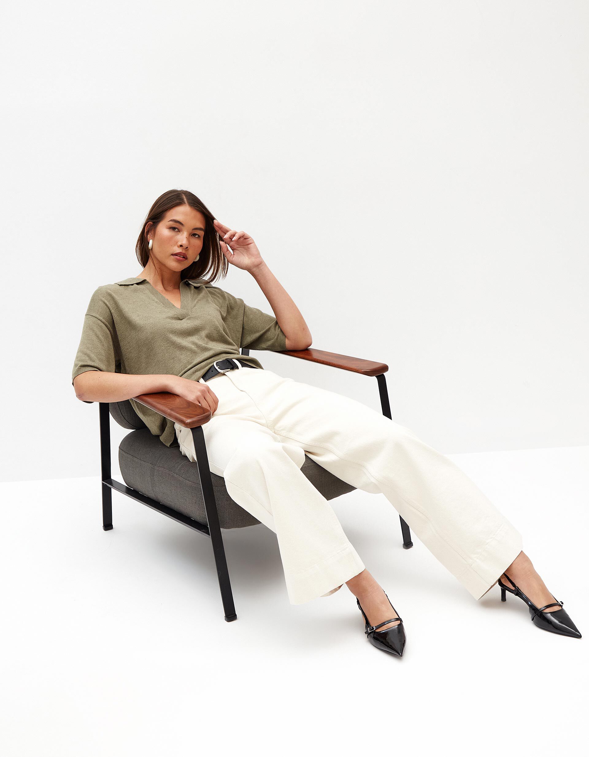 Camisola Polo de Manga Curta, Mulher, Verde Escuro