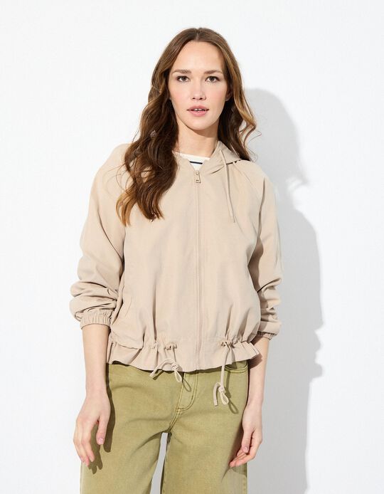 Comprar Online Parka Capuz, Mulher, Bege