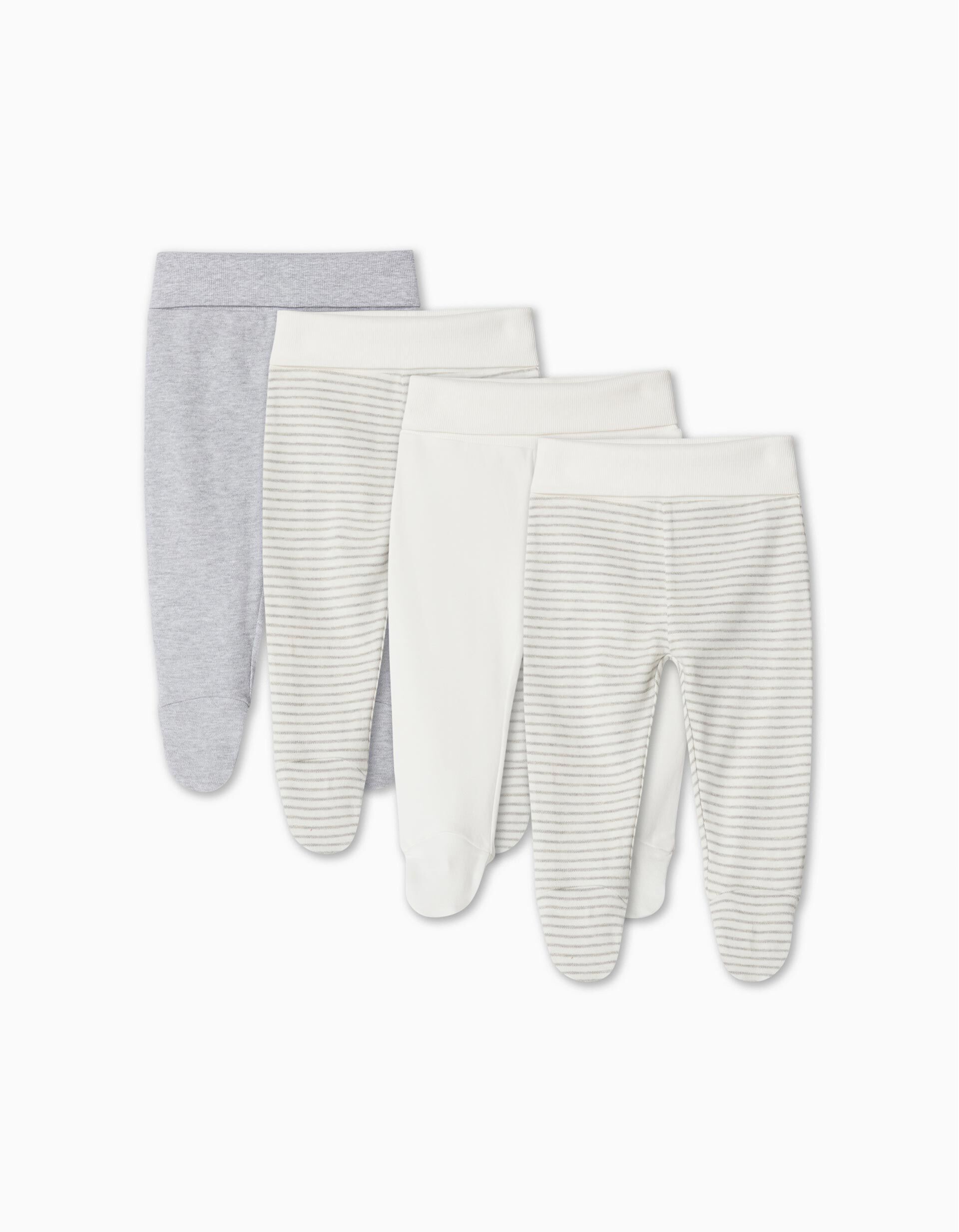 Pack 4 Pares de Calças com Pés, Menino, Multicor