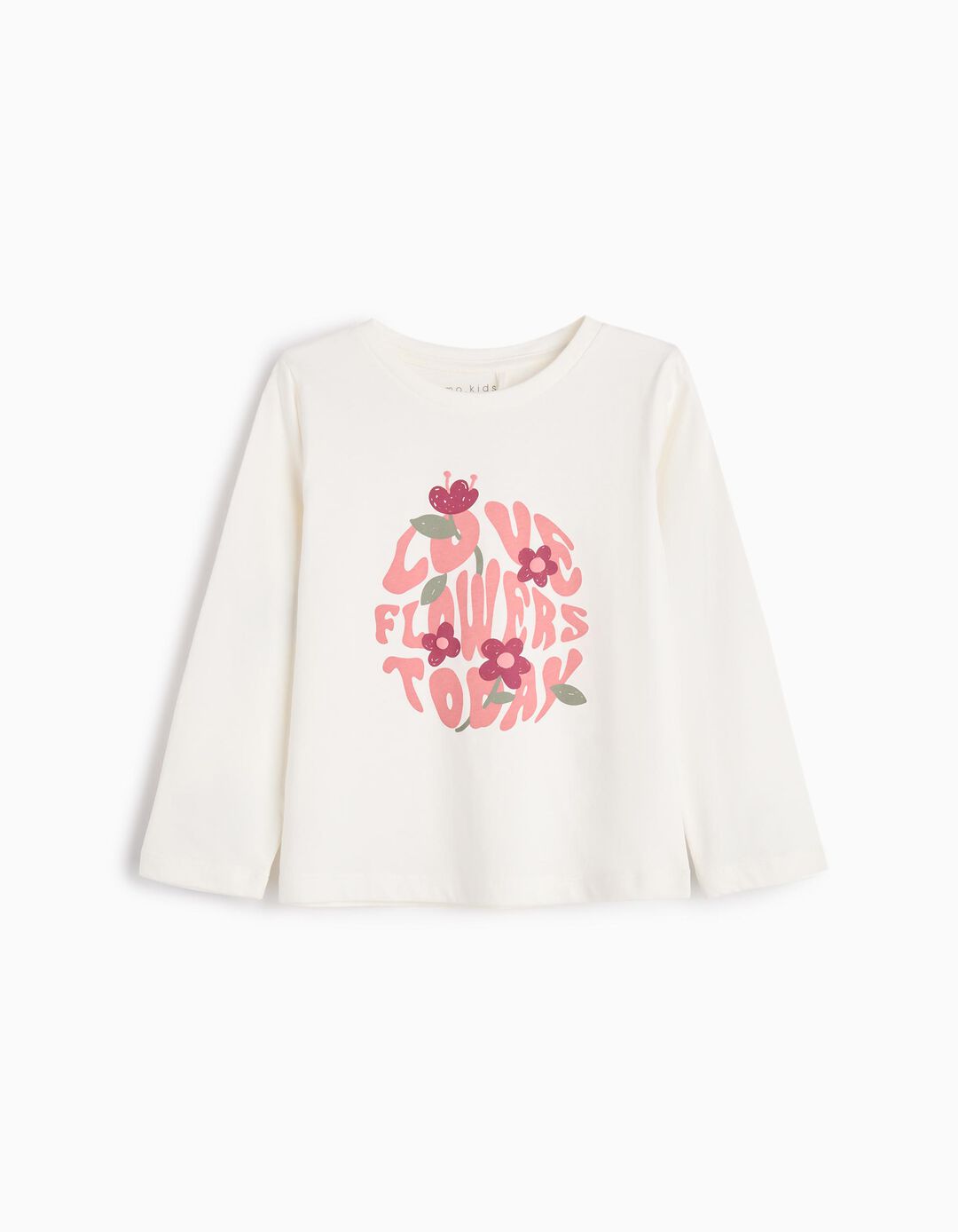 T-shirt Manga Estampado, Menina, Branco