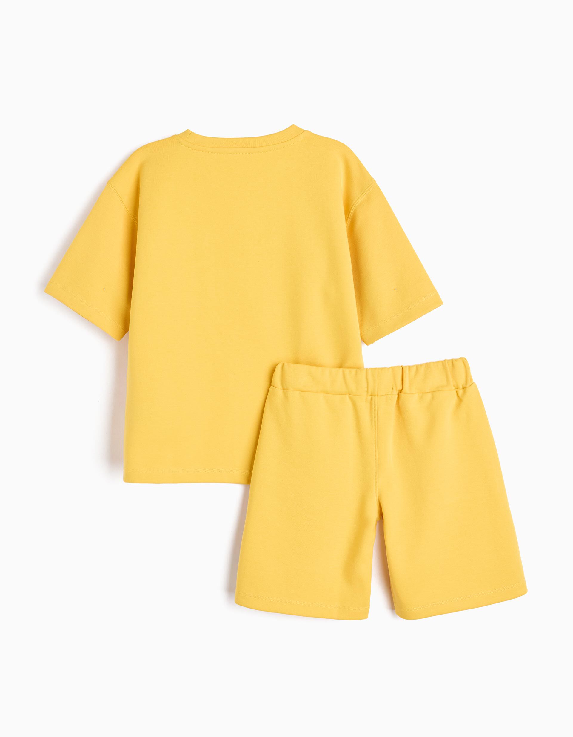 Conjunto T-Shirt e Cal&ccedil;&otilde;es, Menino, Amarelo