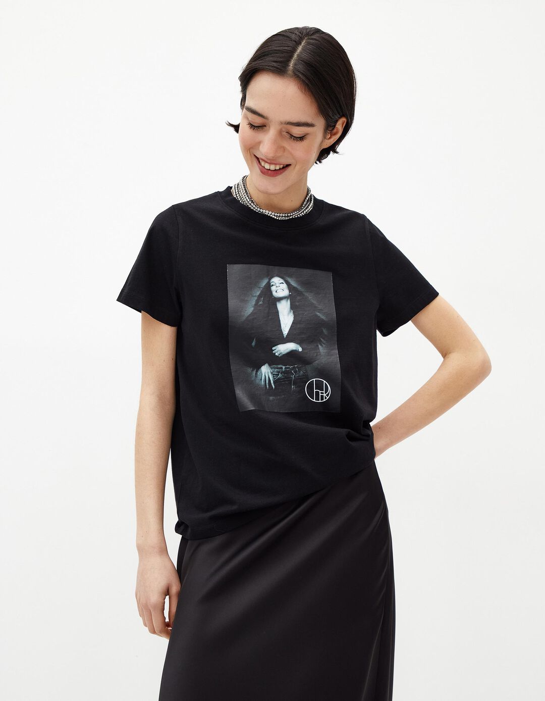 T-shirt 'Cher', Mulher, Preto