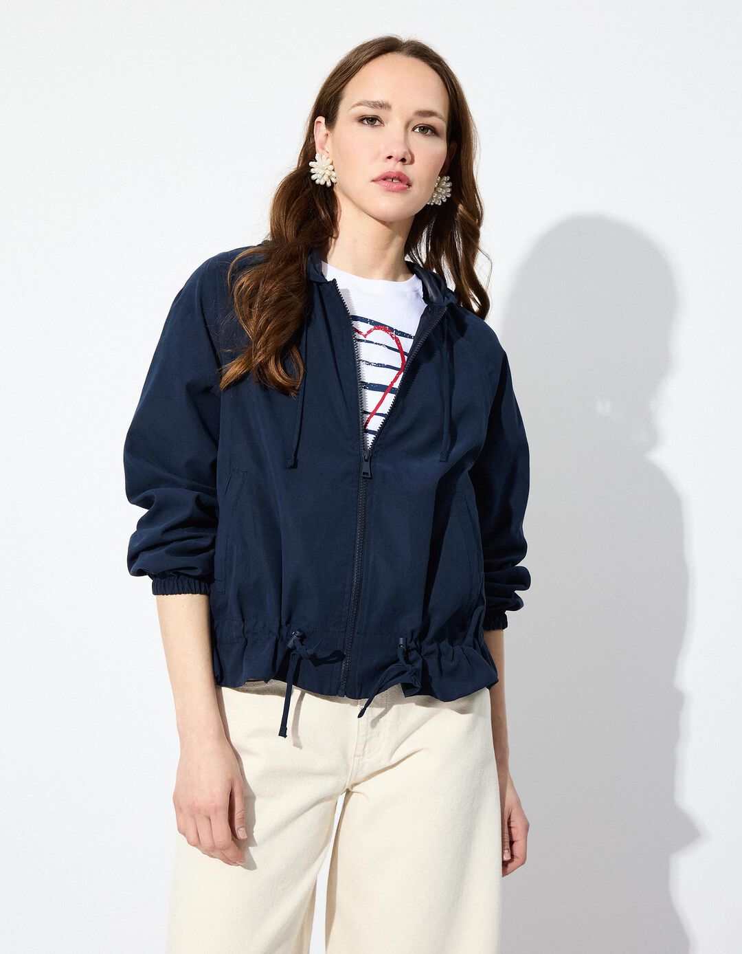 Parka Capuz, Mulher, Azul Escuro