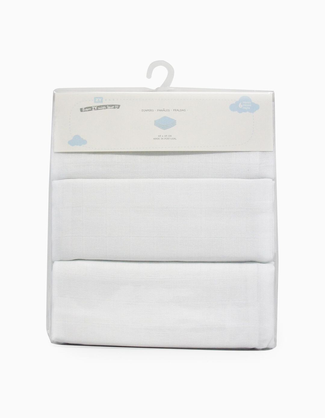 Pack 6 Fraldas Musselina 65x65 cm Zy Baby