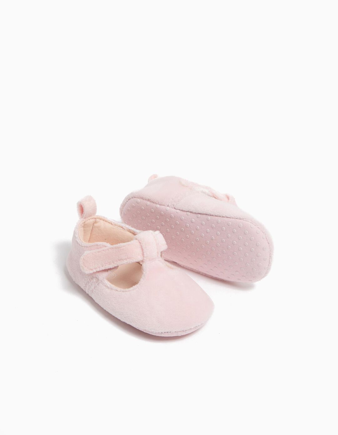 Sapatos Aveludados, Recém-nascido, Rosa