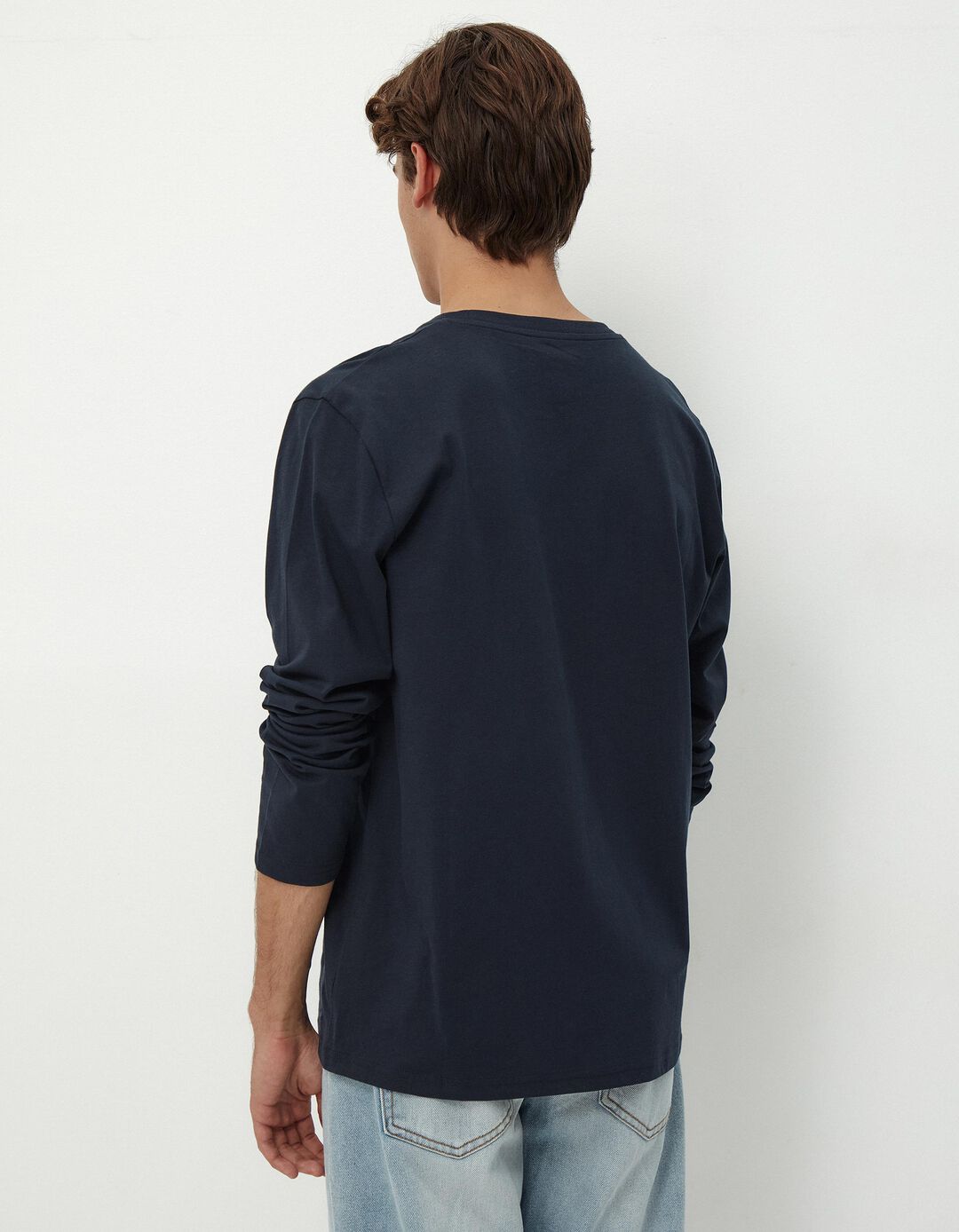 T-shirt de Manga Comprida, Homem, Azul Escuro