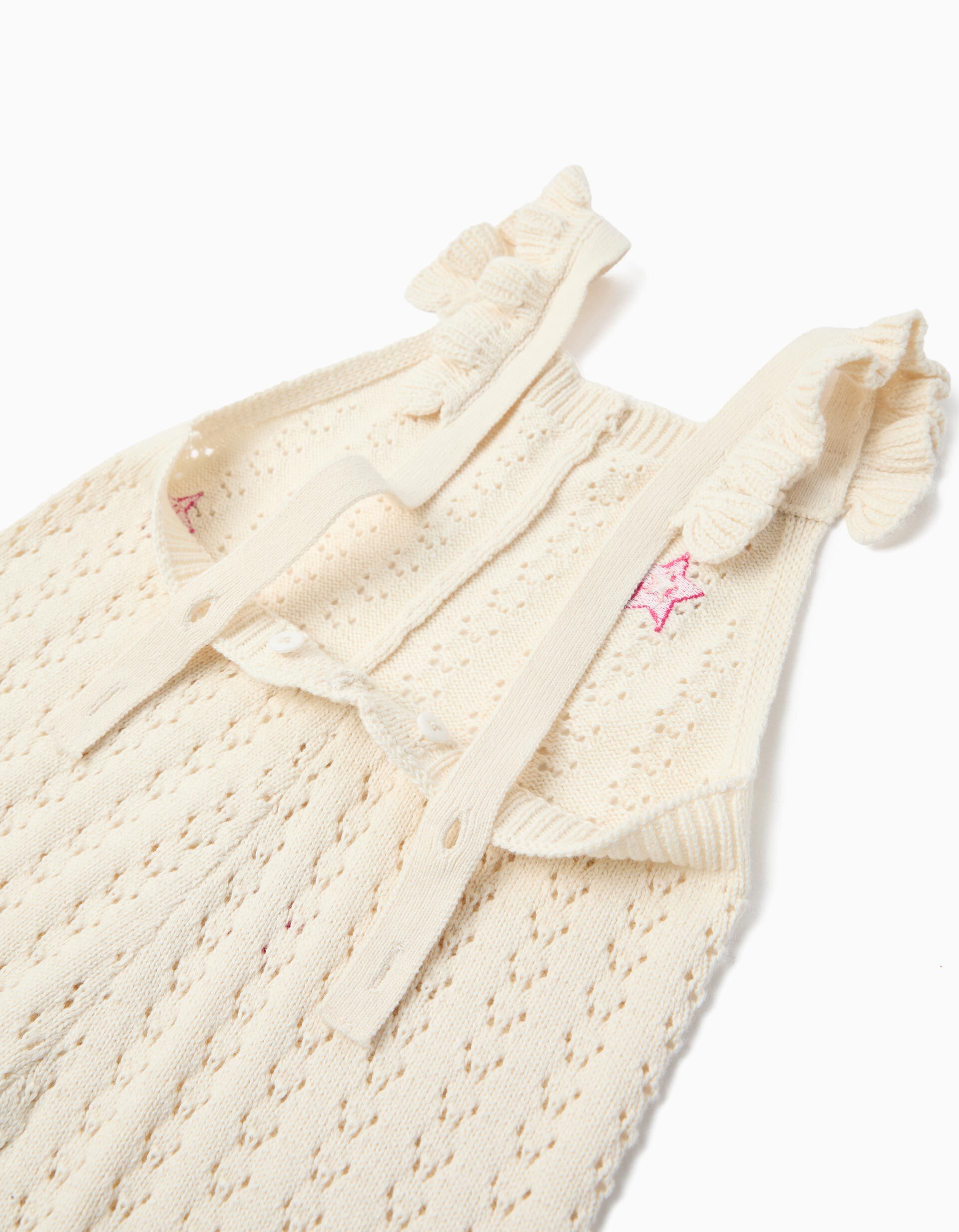 Jardineiras Crochet, Menina, Cru