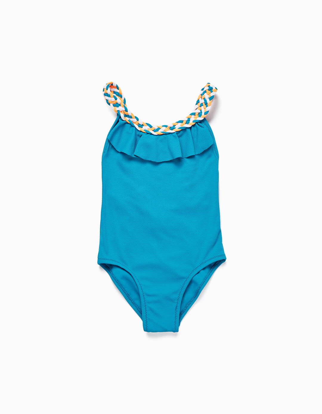 Fato de Banho com Al&ccedil;a Entran&ccedil;ada para Menina, Azul