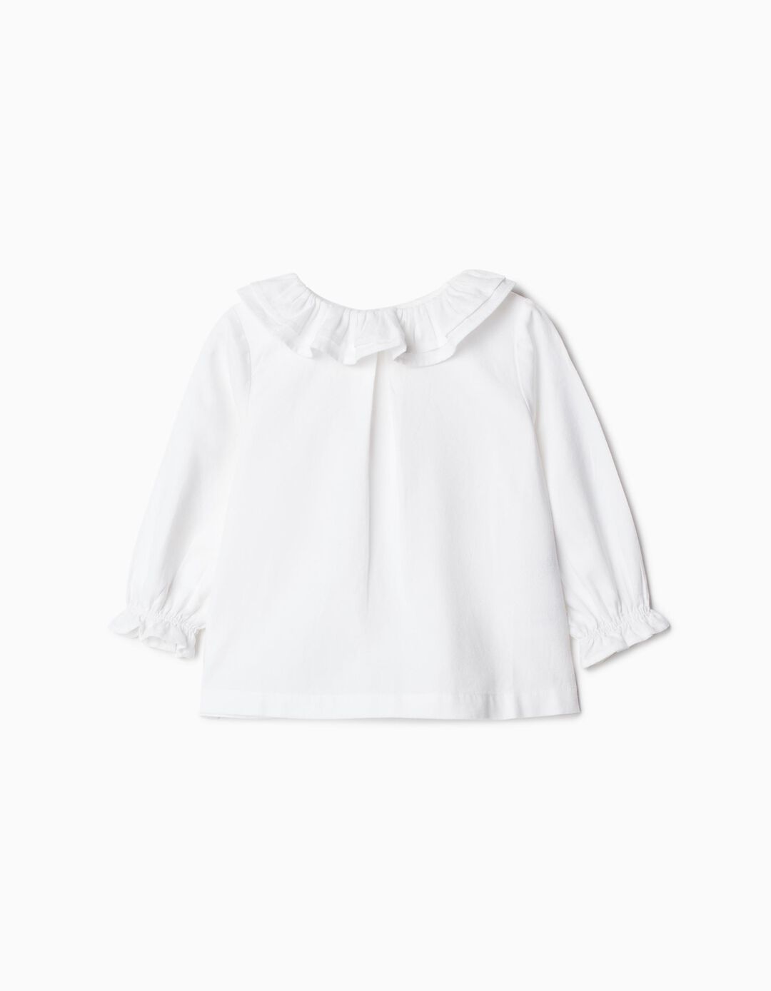 Blusa Sarja Folho, Menina, Branco