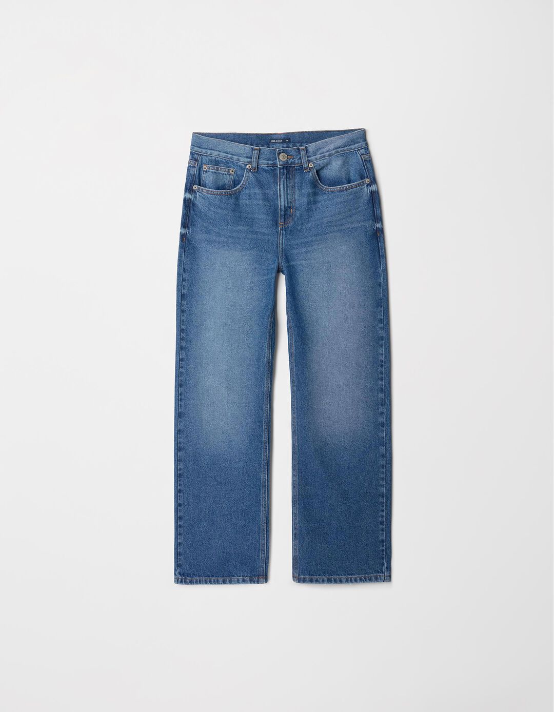 Calças de Ganga 'Straight fit', Mulher, Azul