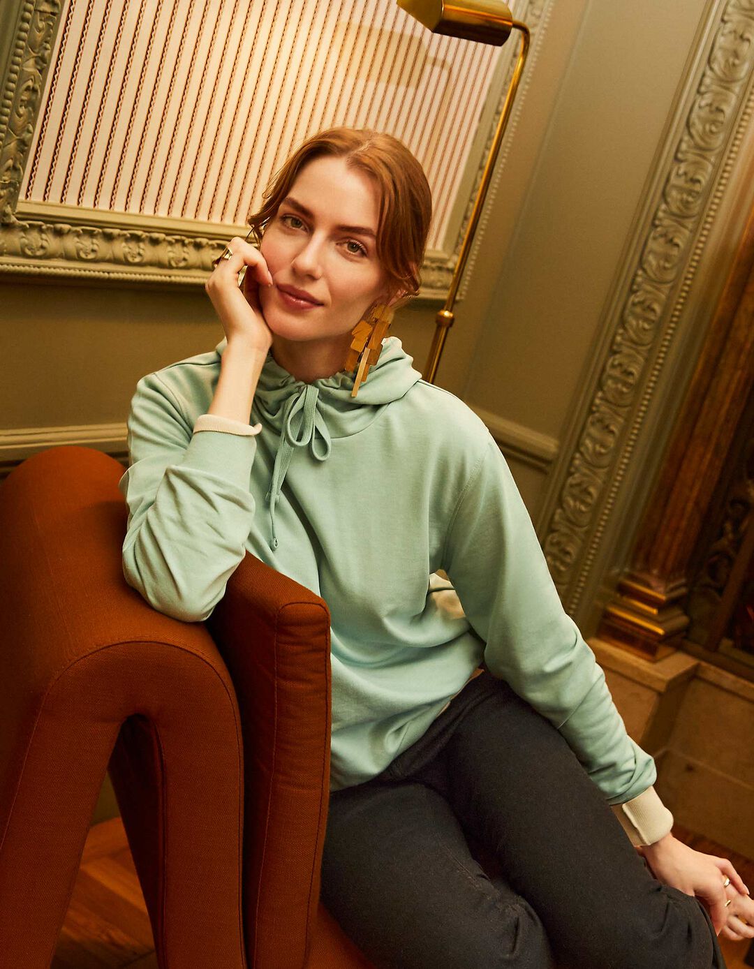 Sweatshirt Capuz, Mulher, Verde Claro