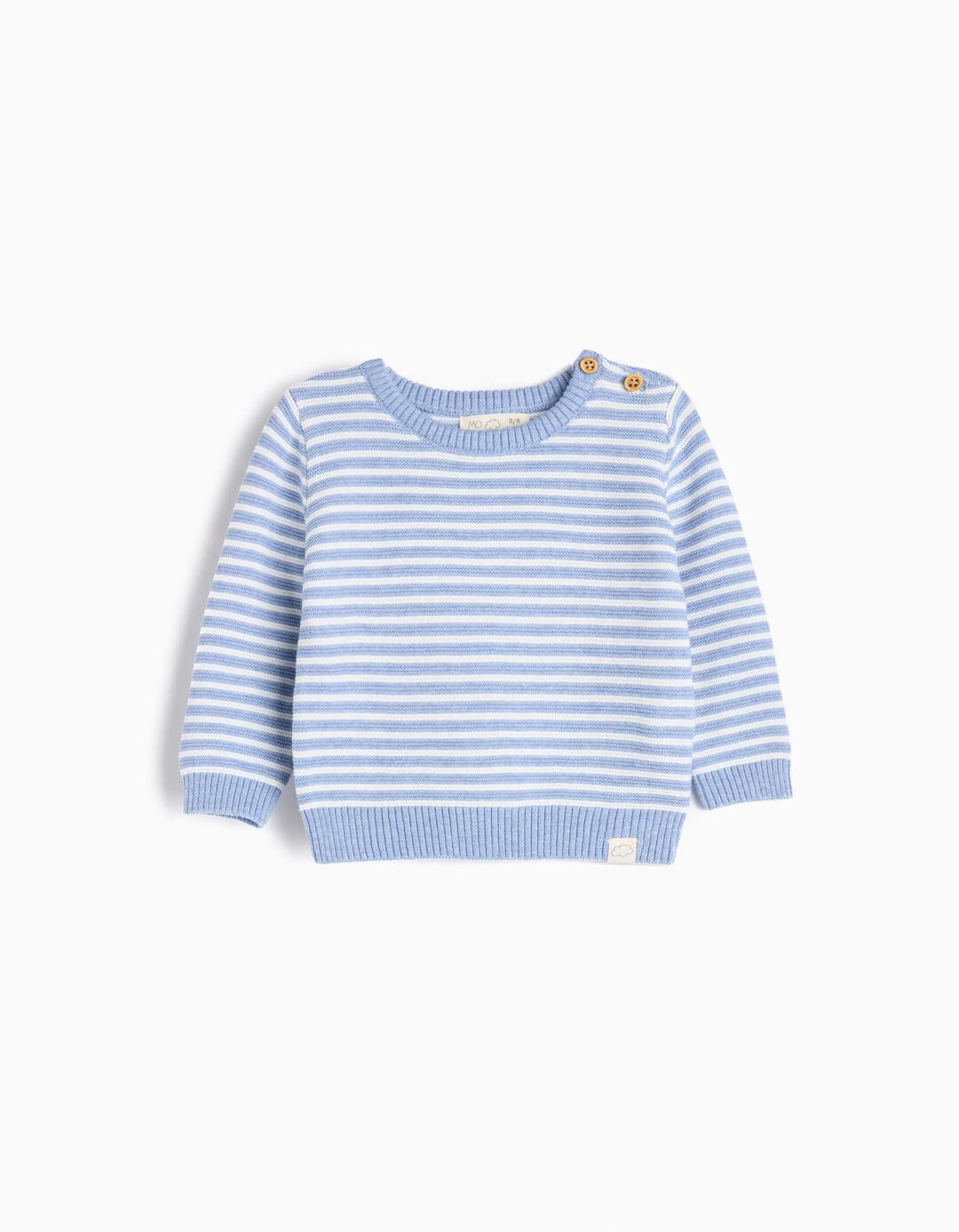 Camisola de Malha Riscas, Rec&eacute;m-nascido, Azul