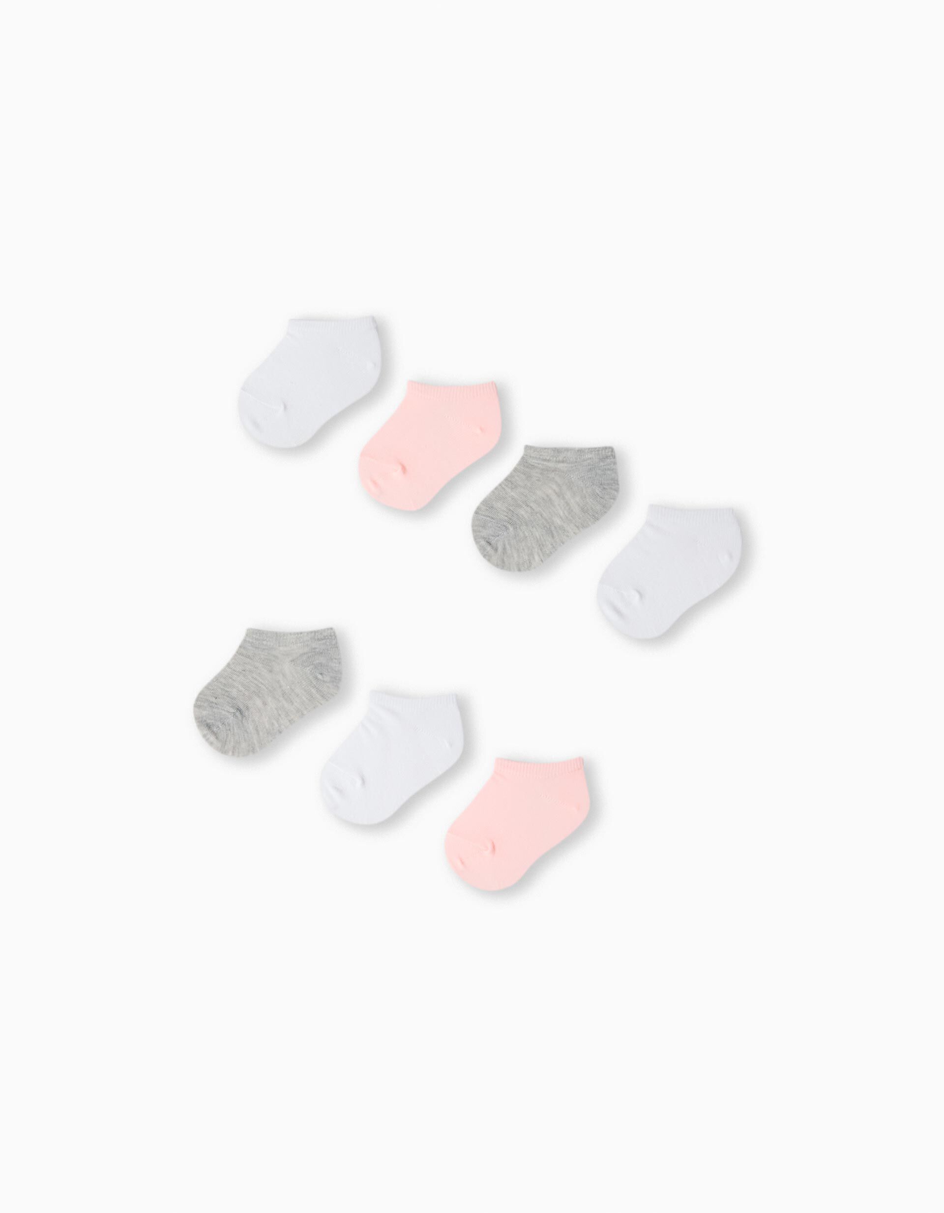 Pack 7 Pares de Meias Tornozelo, Bebé Menina, Multicor