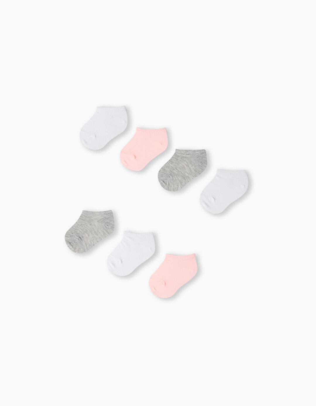 Pack 7 Pares de Meias Tornozelo, Beb&eacute; Menina, Multicor