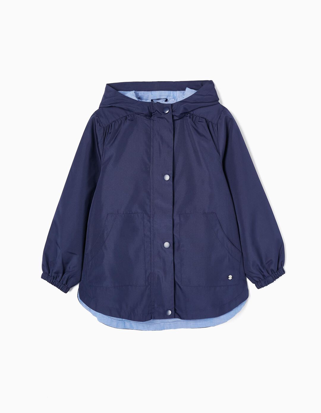 Casaco Corta-Vento com Capuz para Menina, Azul Escuro