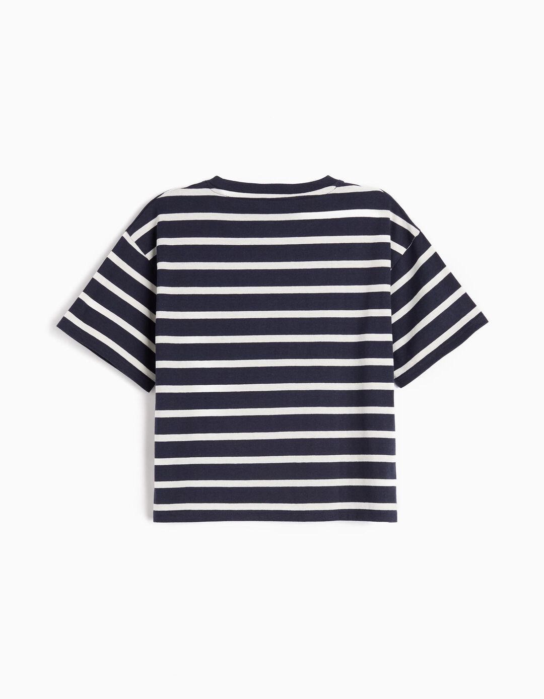 T-shirt Riscas, Menina, Azul Escuro