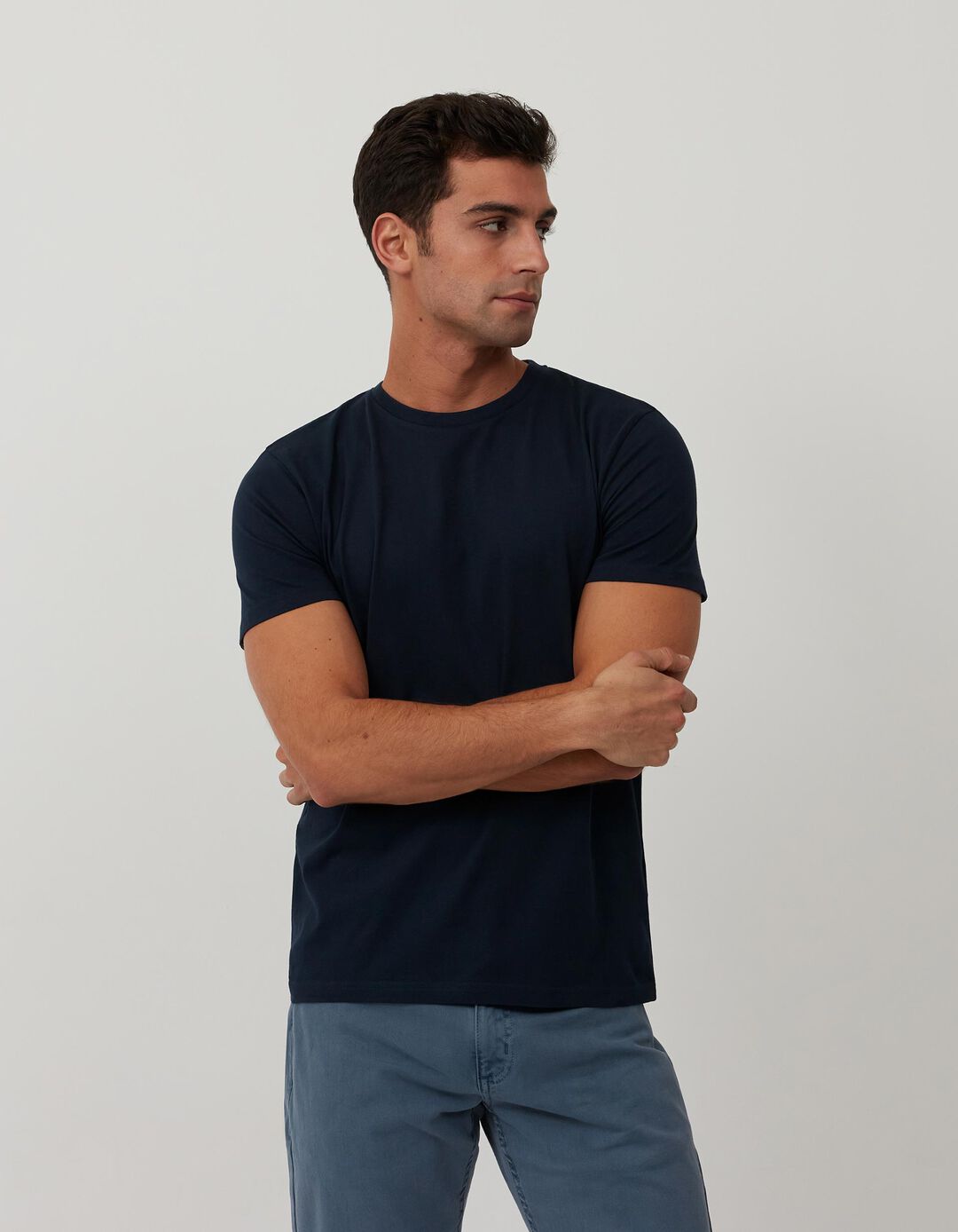 T-shirt Básica, Azul Escuro