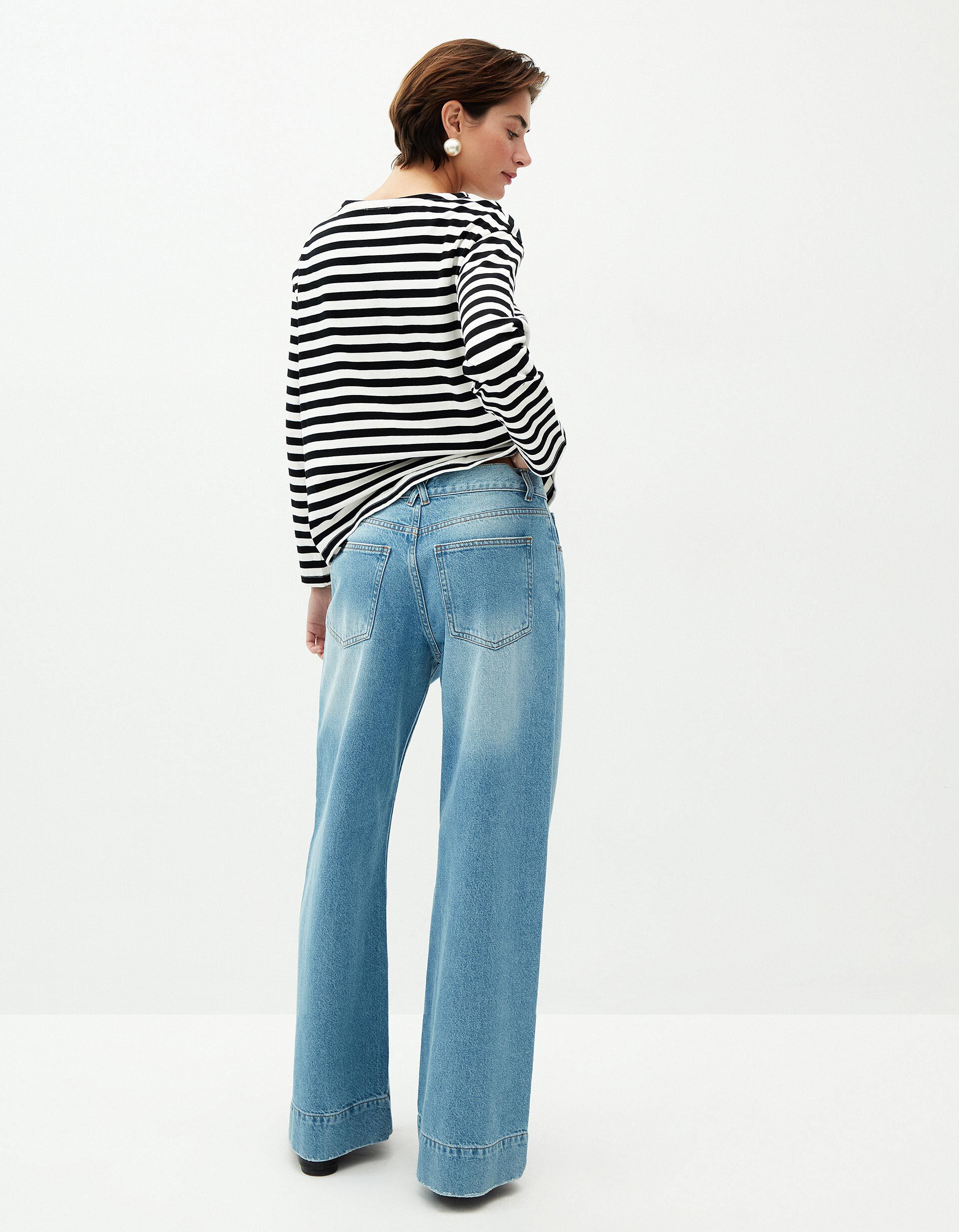 Comprar Online Cal&ccedil;as de Ganga Wide Leg, Mulher, Azul