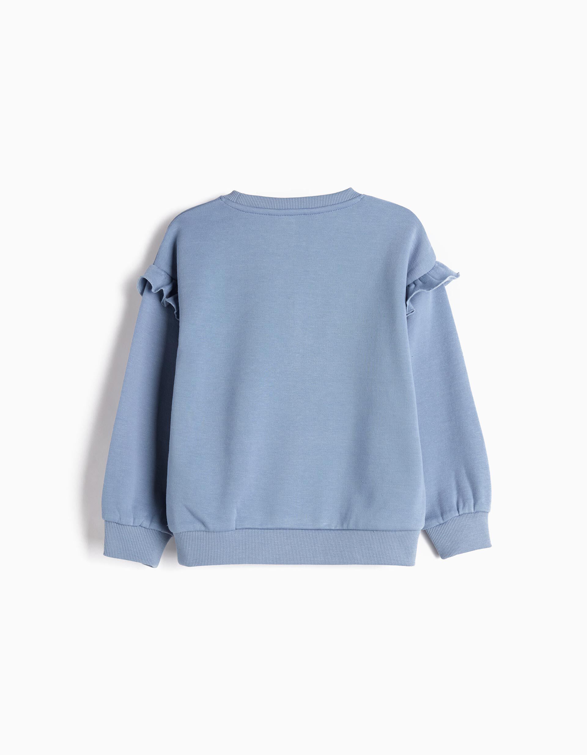 Comprar Online Sweatshirt com Folhos, Menina, Azul