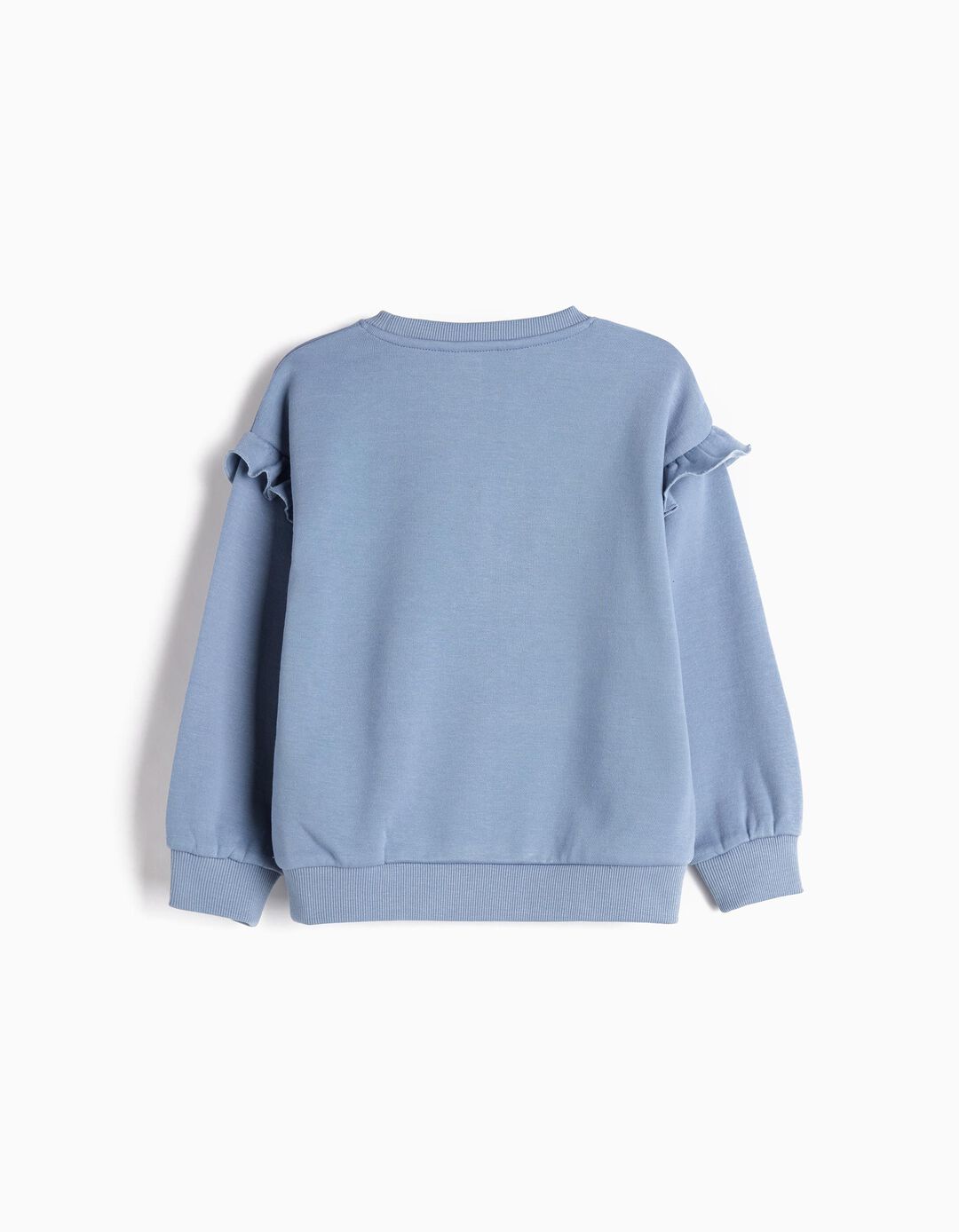 Sweatshirt com Folhos, Menina, Azul