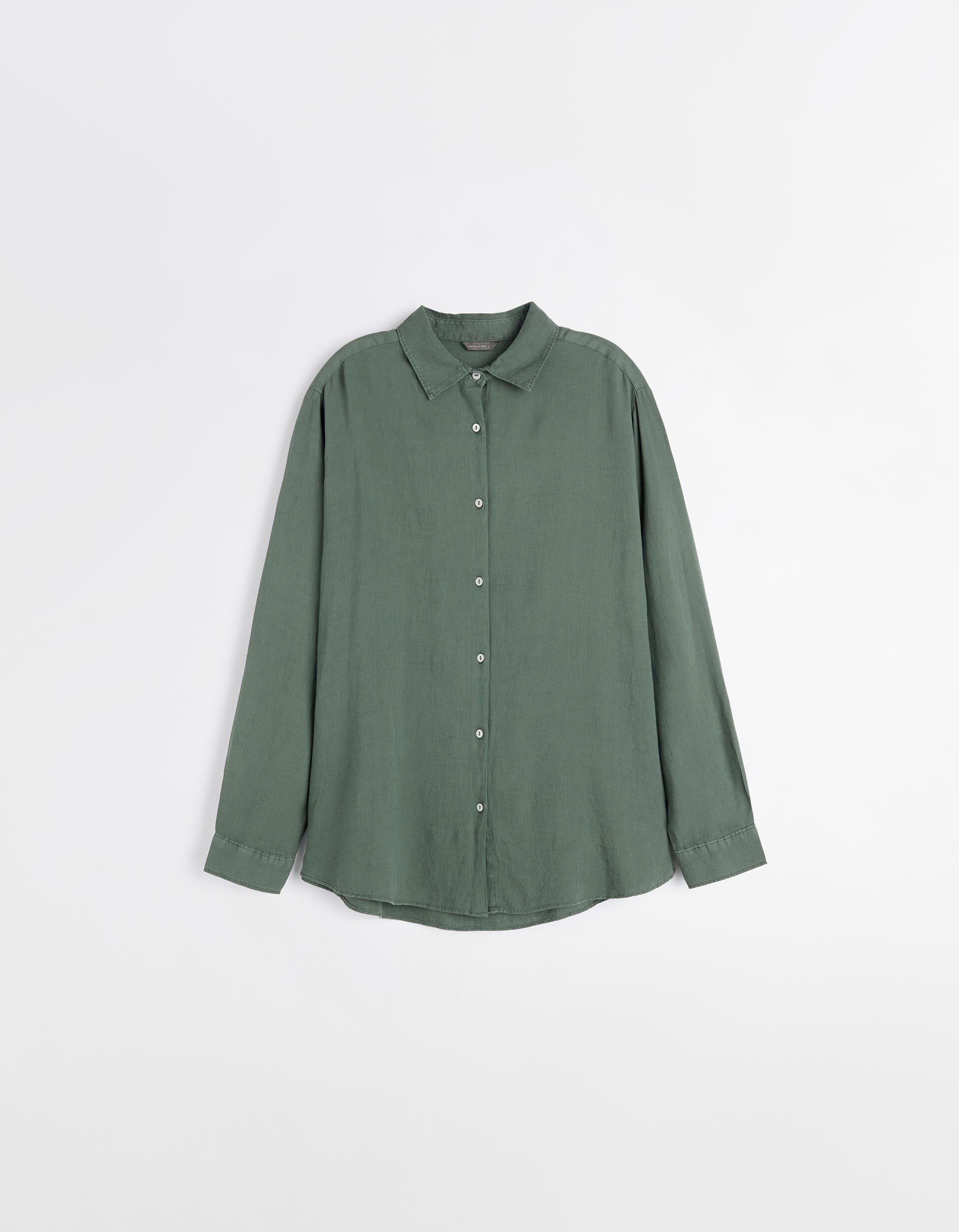 Camisa de Linho, Mulher, Verde Escuro 