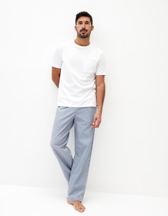 Comprar Online Calças Pijama Riscas, Homem, Azul Claro 