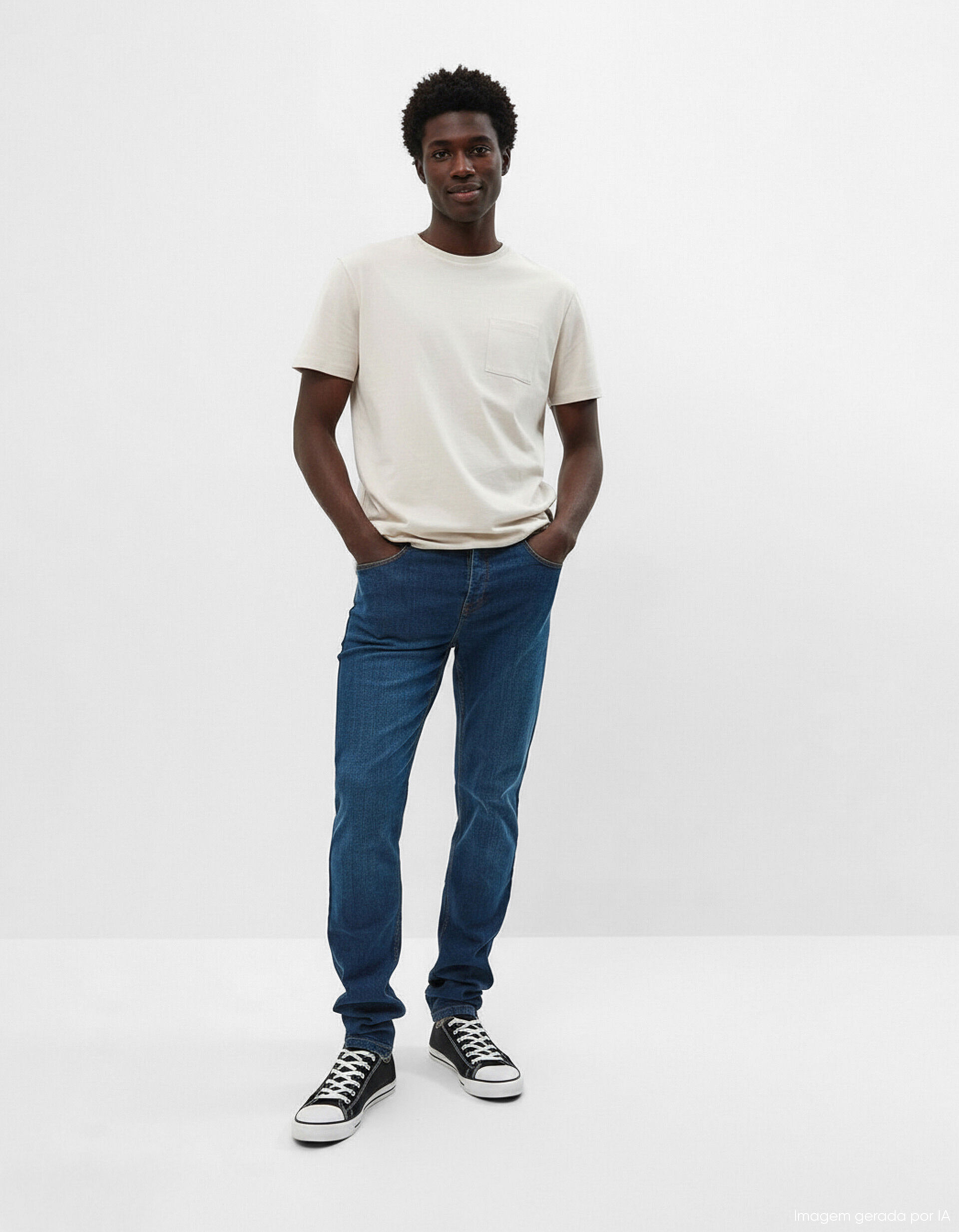 Cal&ccedil;as Skinny Fit, Homem, Azul