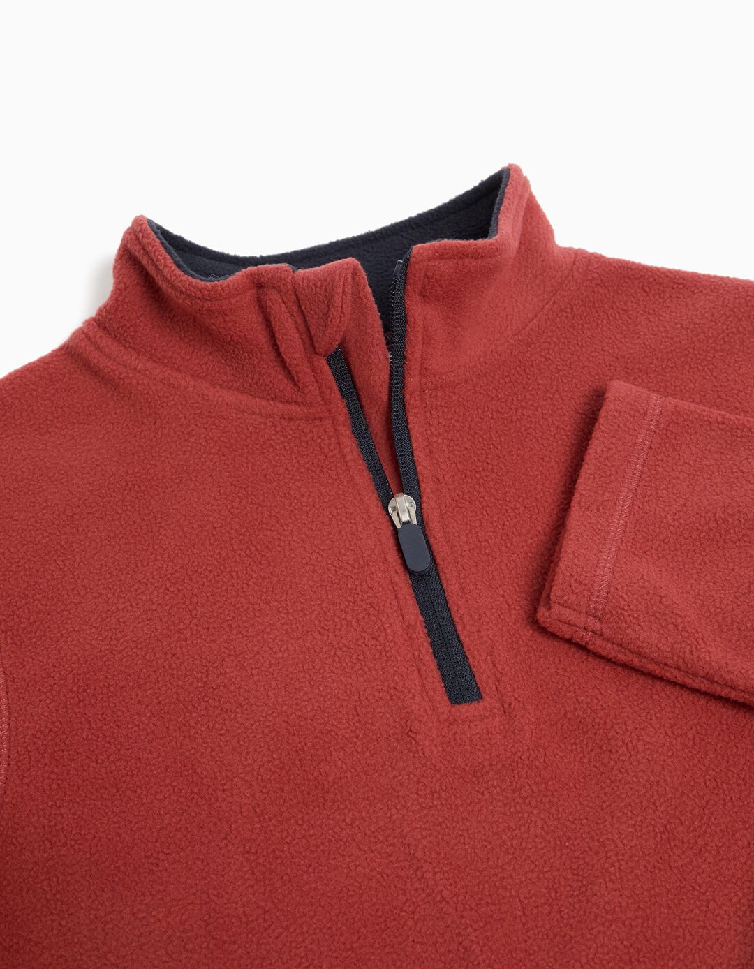 Sweatshirt Polar Fecho de Correr, Menino, Laranja Escuro