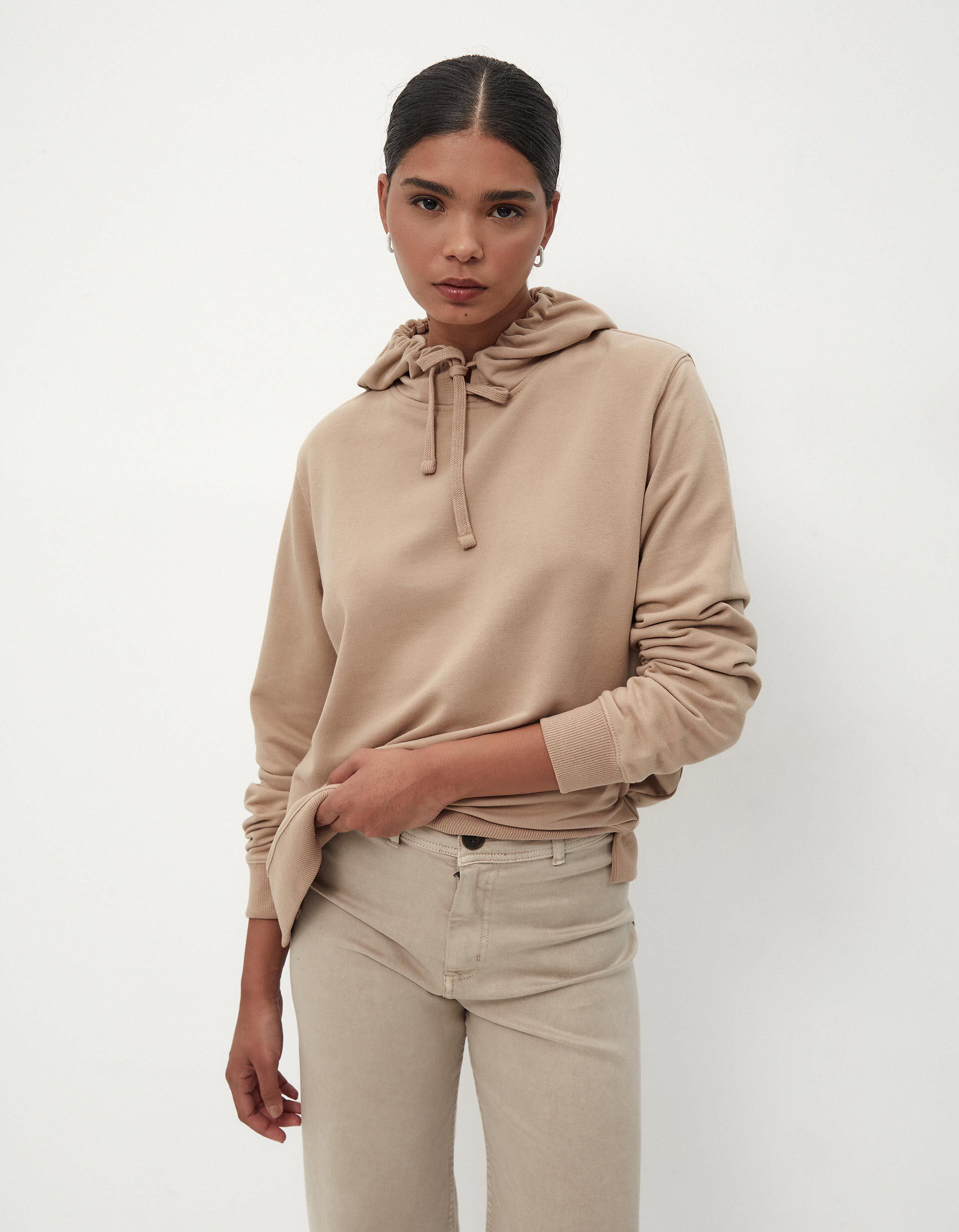 Comprar Online Sweatshirt Capuz, Mulher, Bege
