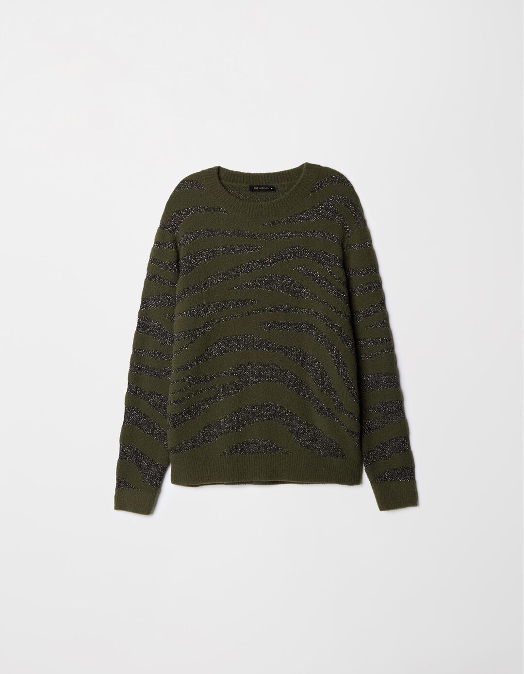 Camisola de Malha Zebra, Mulher, Verde