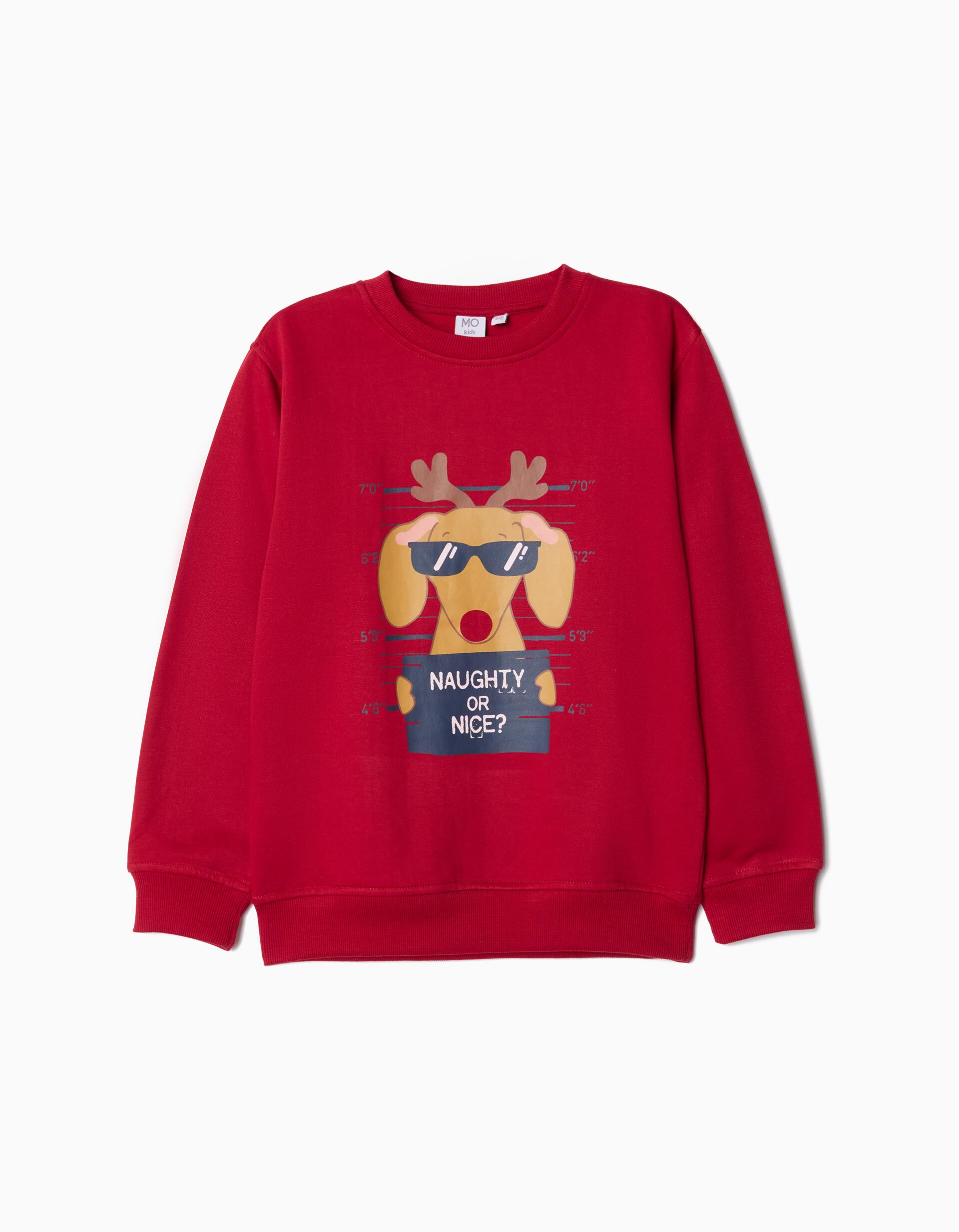 Sweatshirt de Felpa Natal, Menino, Vermelho