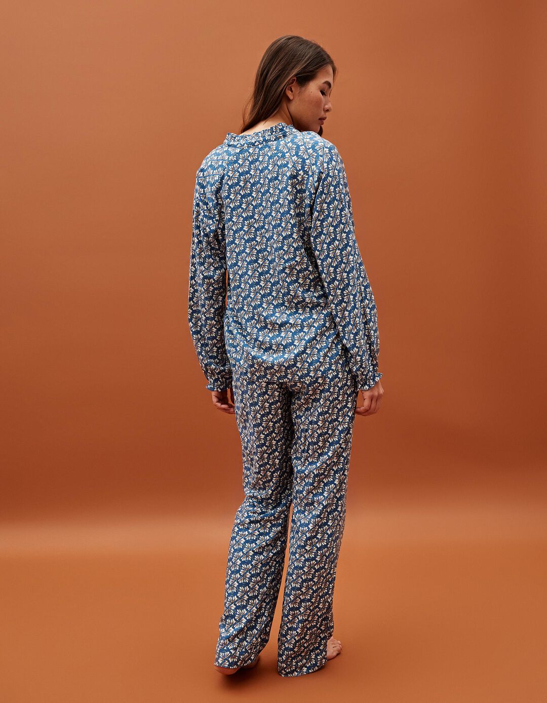 Pijama Estampado, Mulher, Azul Escuro