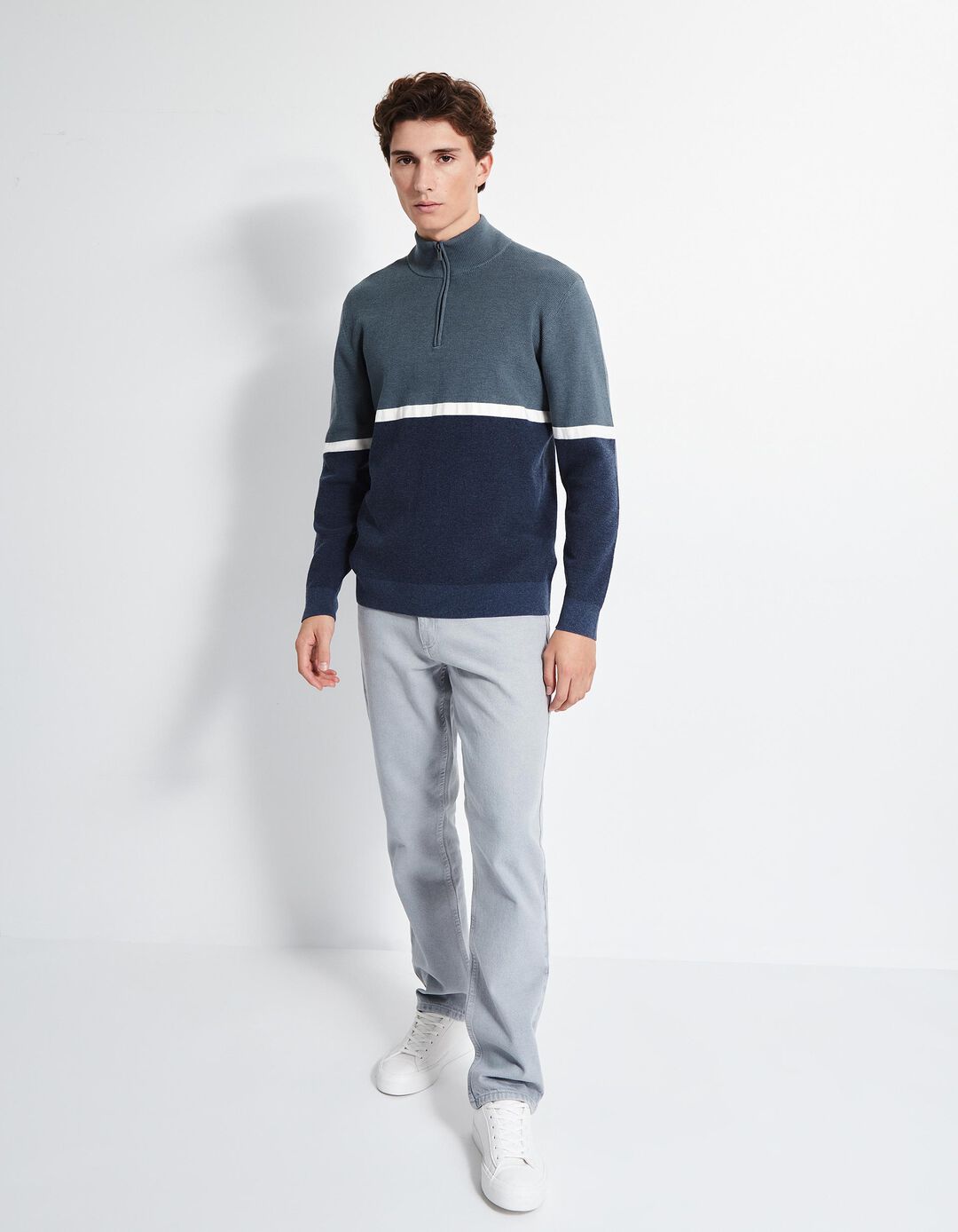 Camisola de Malha Fecho de Correr, Homem, Multicor