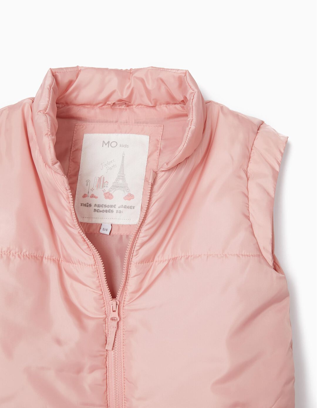 Colete Acolchoado, Menina, Rosa Claro