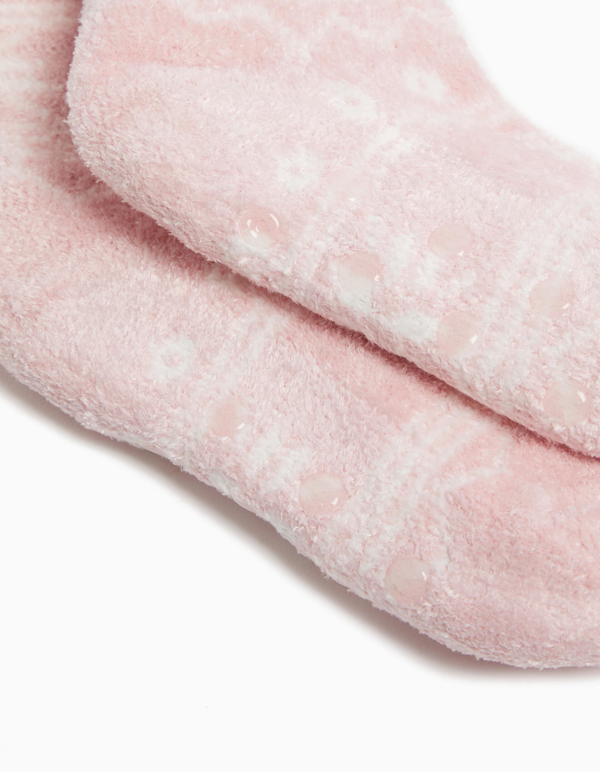 Comprar Online Meias Antiderrapantes Natal Chenille, Menina, Rosa Claro