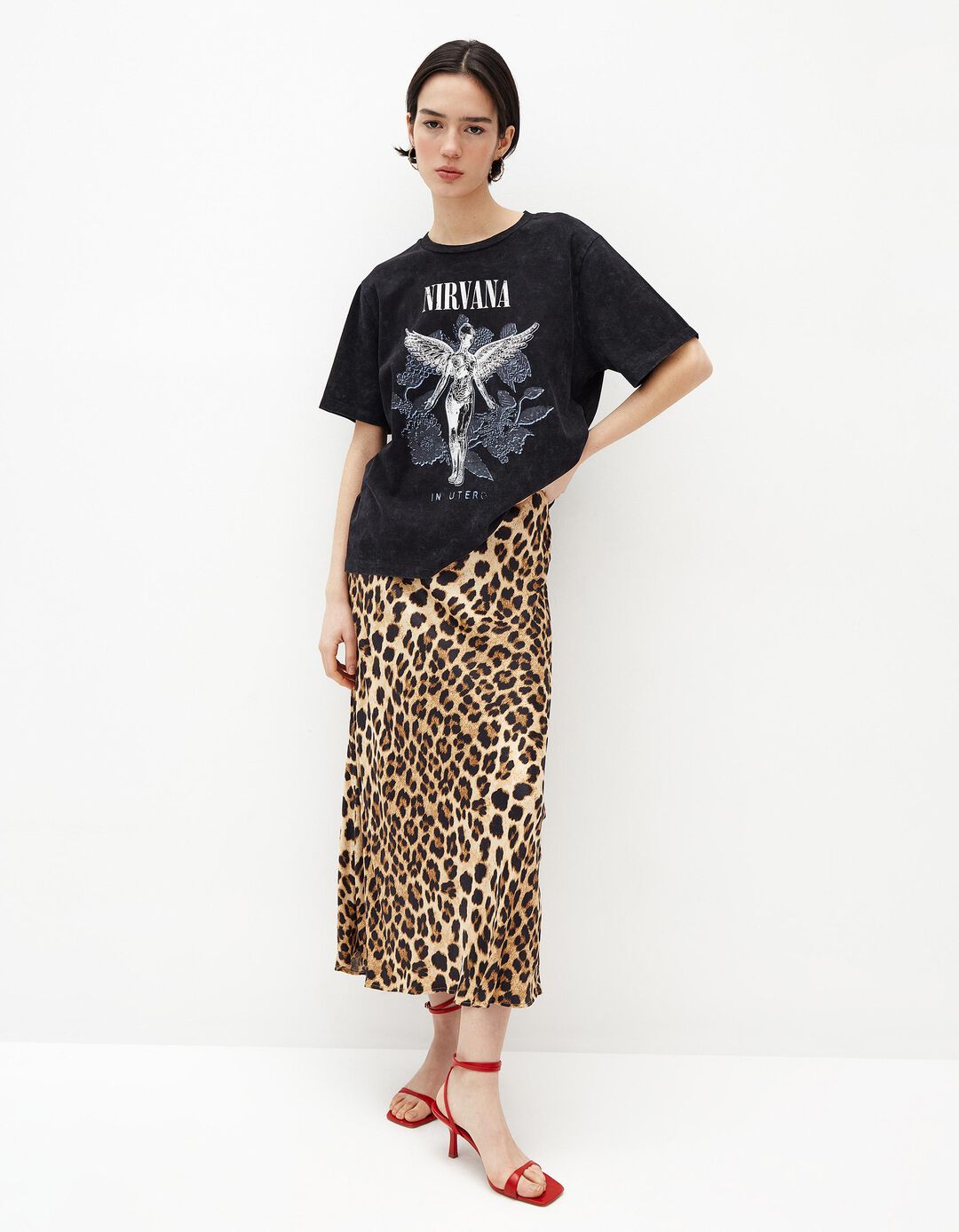 T-shirt 'Nirvana', Mulher, Preto