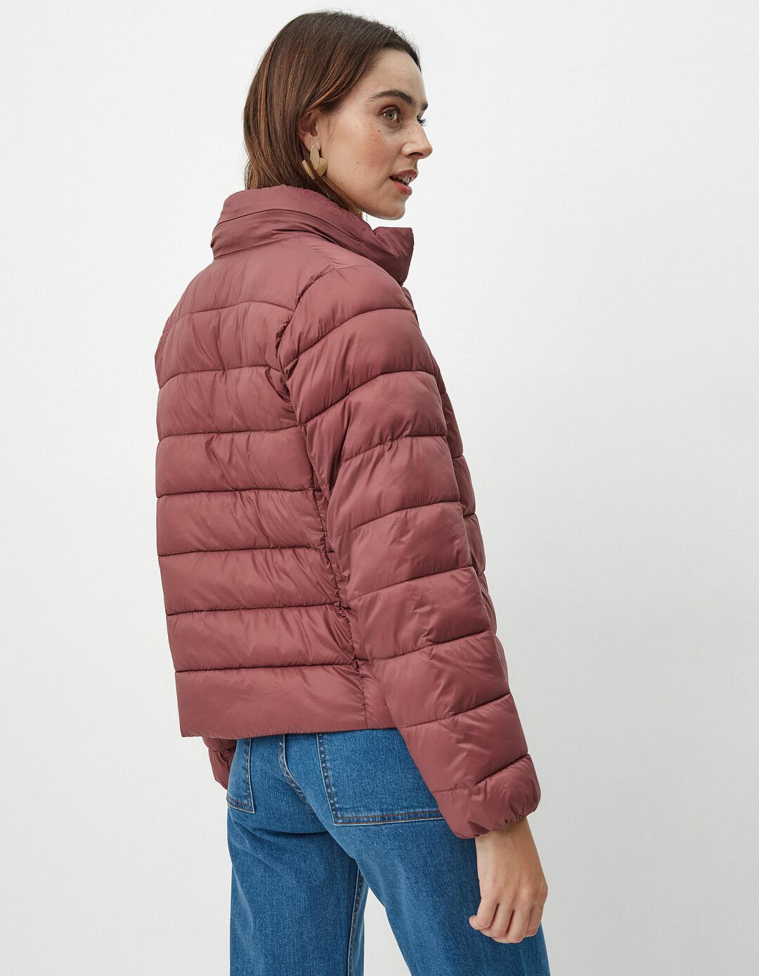 Casaco Acolchoado, Mulher, Rosa Escuro