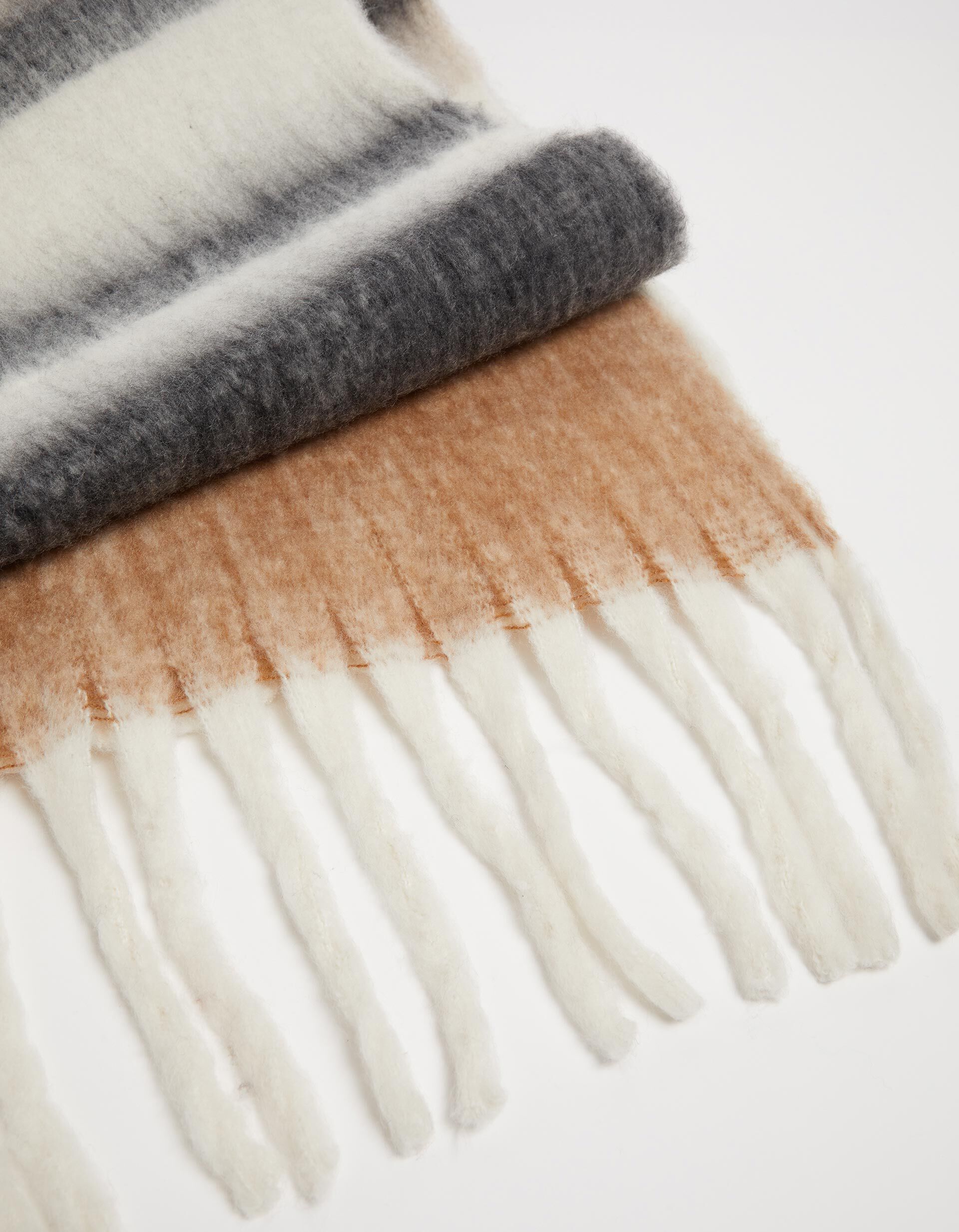 Comprar Online Cachecol Comprido Riscas, Mulher, Castanho