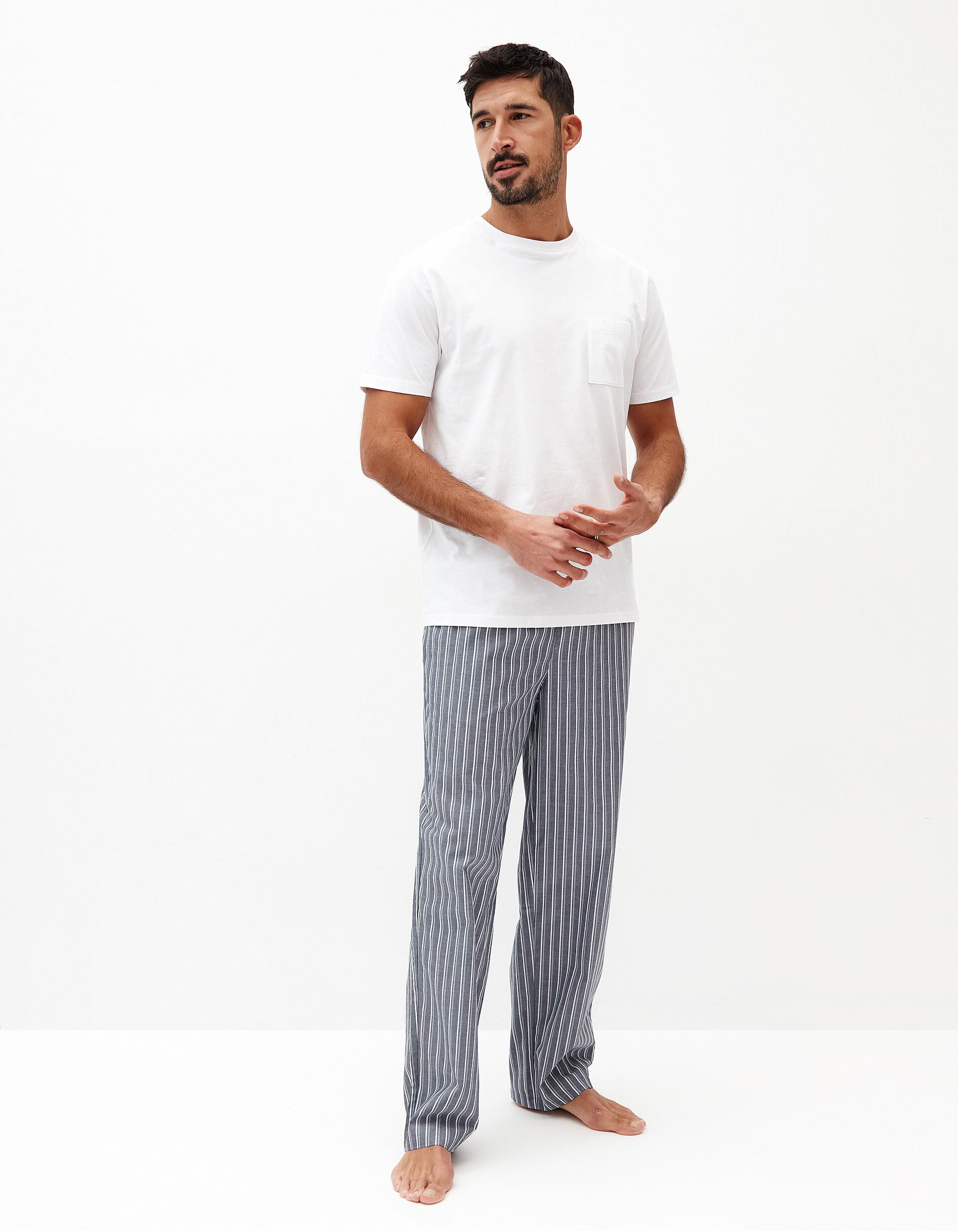 Comprar Online Cal&ccedil;as Pijama Riscas, Homem, Azul Escuro