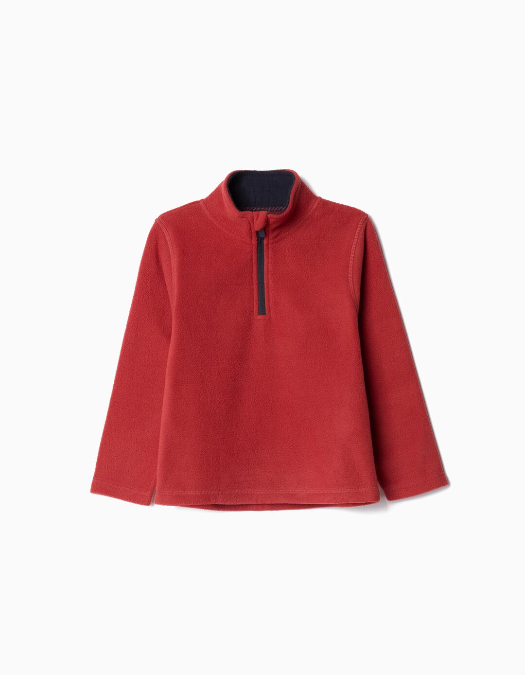 Sweatshirt Polar Fecho de Correr, Menino, Laranja Escuro