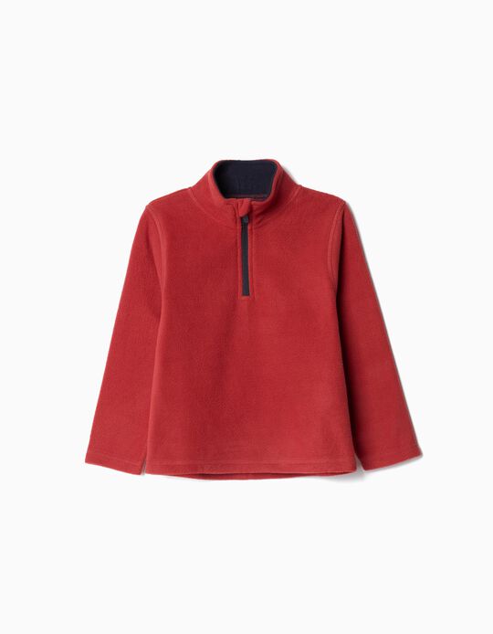 Comprar Online Sweatshirt Polar Fecho de Correr, Menino, Laranja Escuro
