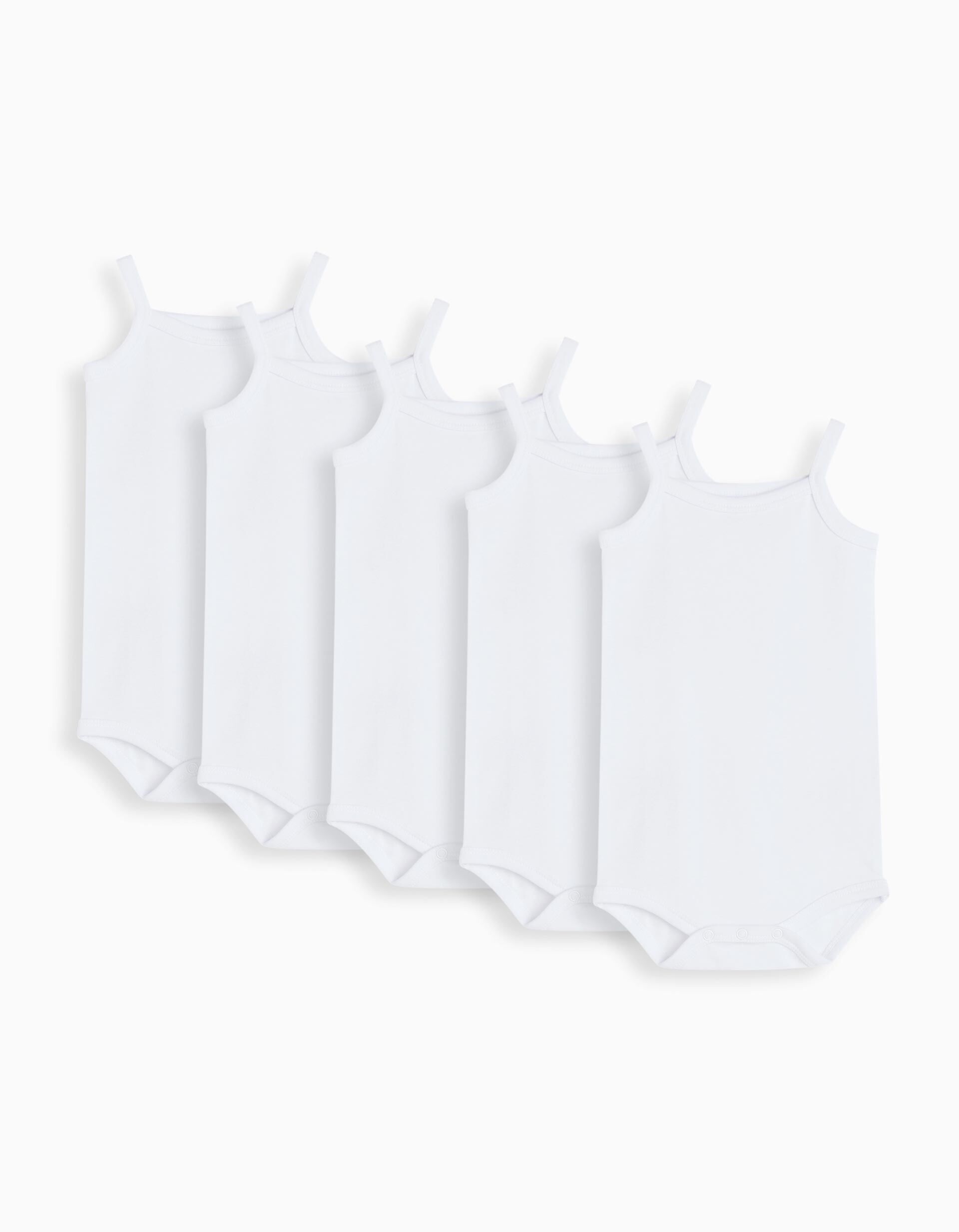 Pack 5 Bodies Al&ccedil;as, Menina, Branco 