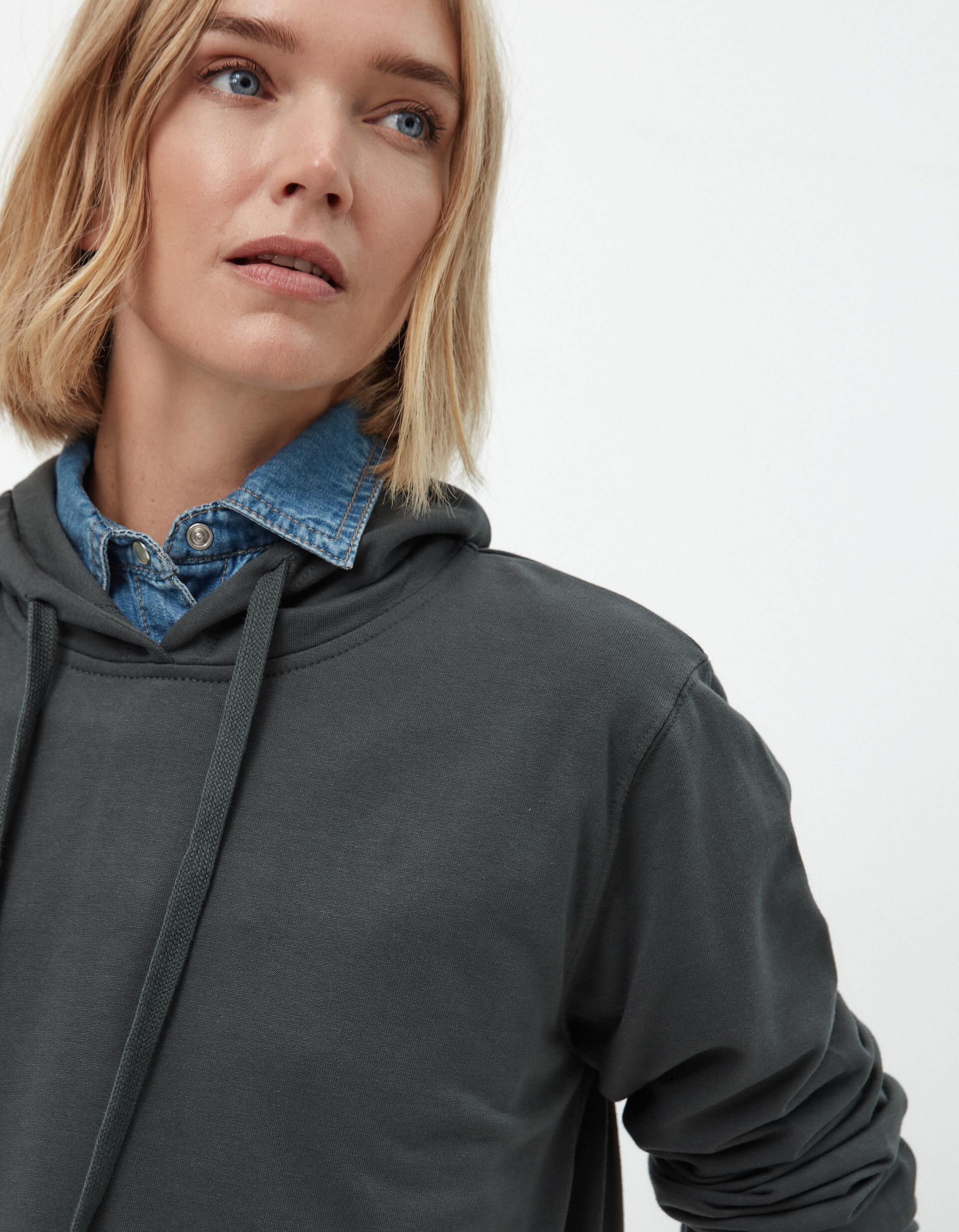 Comprar Online Sweatshirt de Felpa Capuz, Mulher, Cinzento Escuro